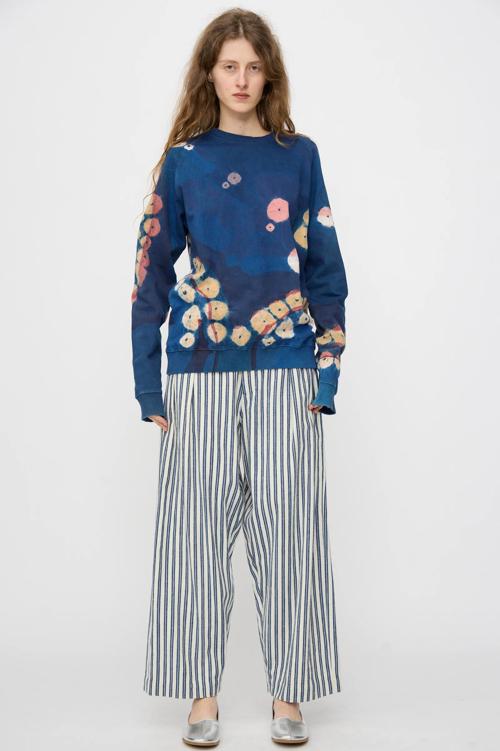 Tel Trouser in Medium Indigo Stripe - Image 5