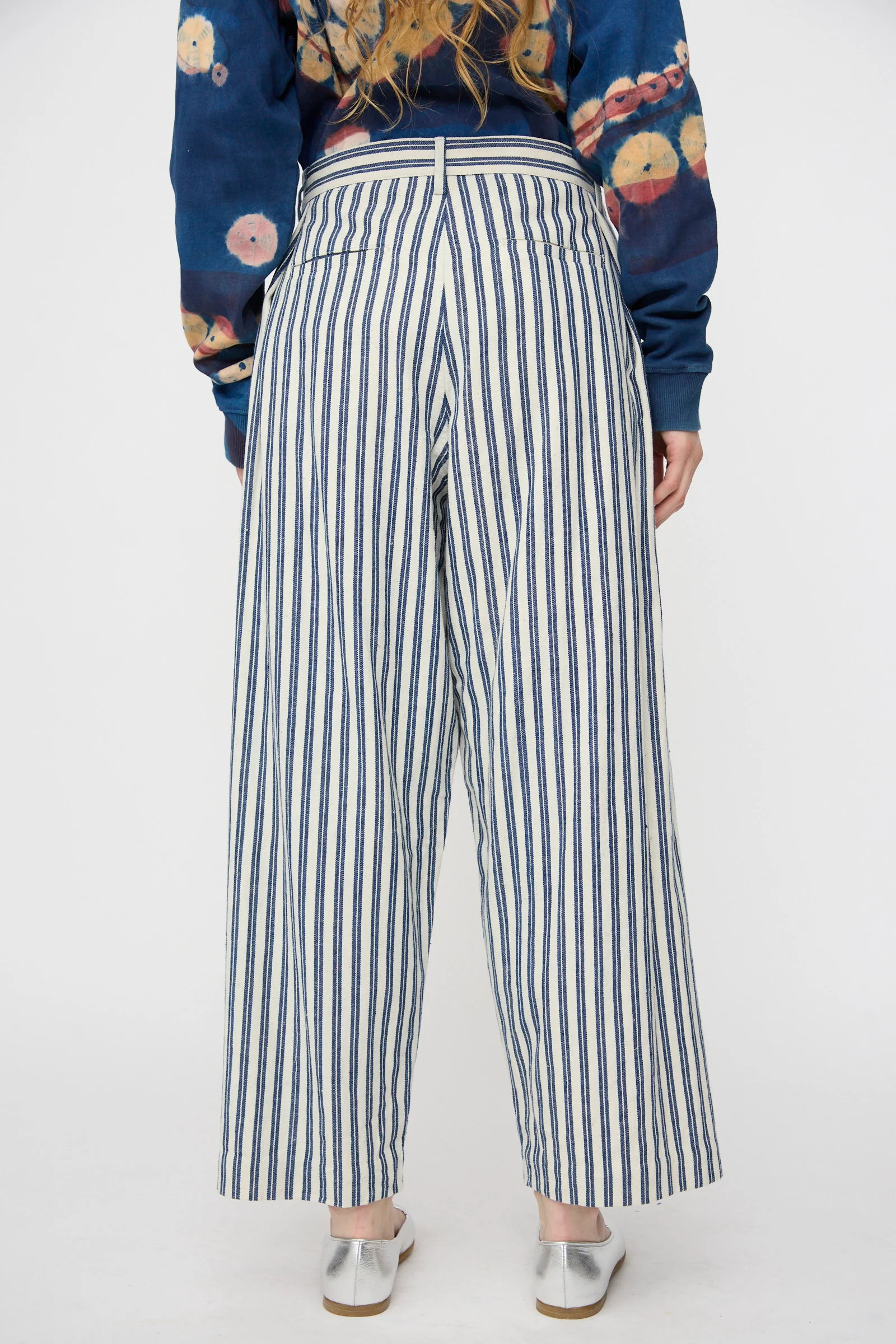 Tel Trouser in Medium Indigo Stripe - Image 6