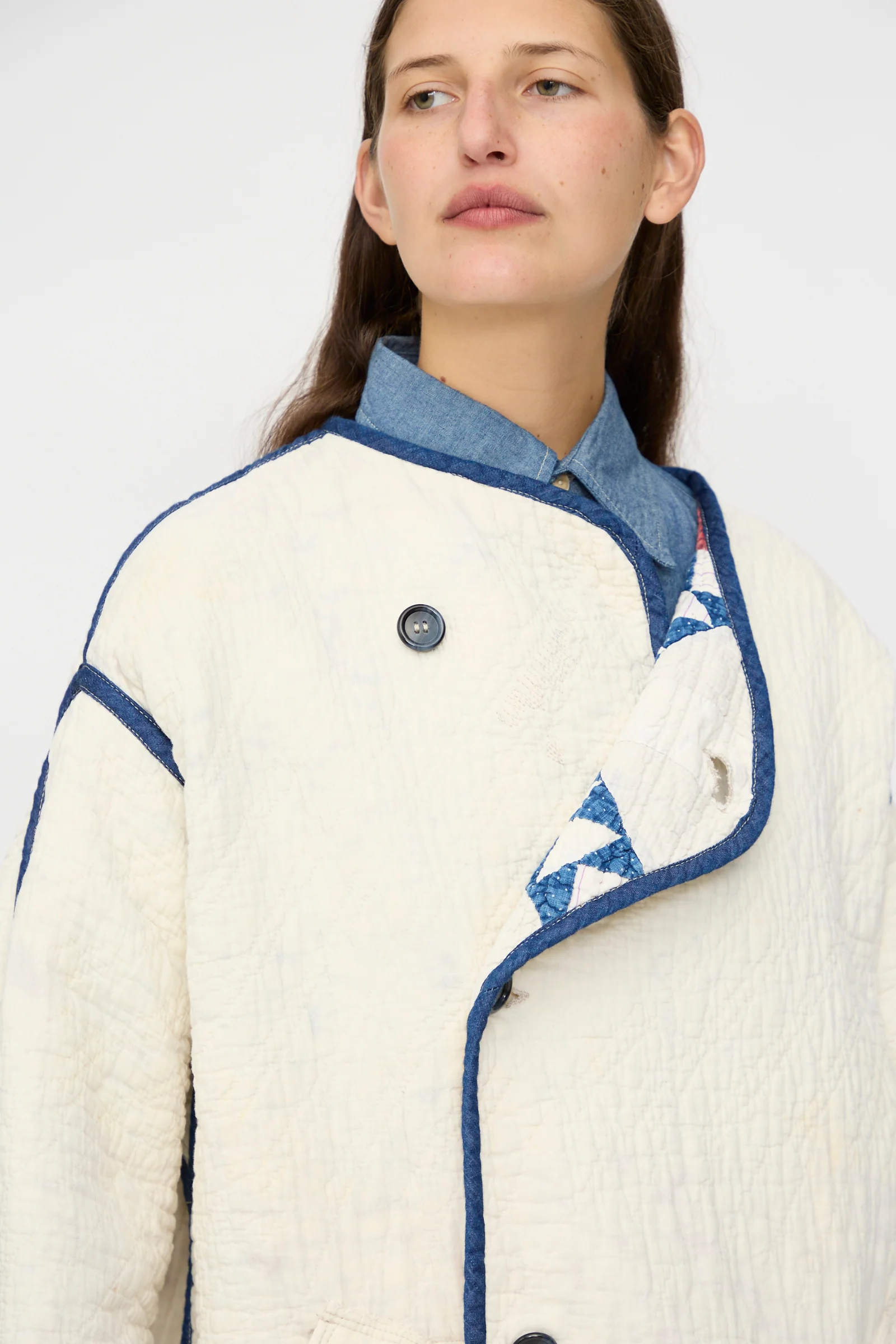 Vintage Quilt Coat in Red and Blue - Image 7