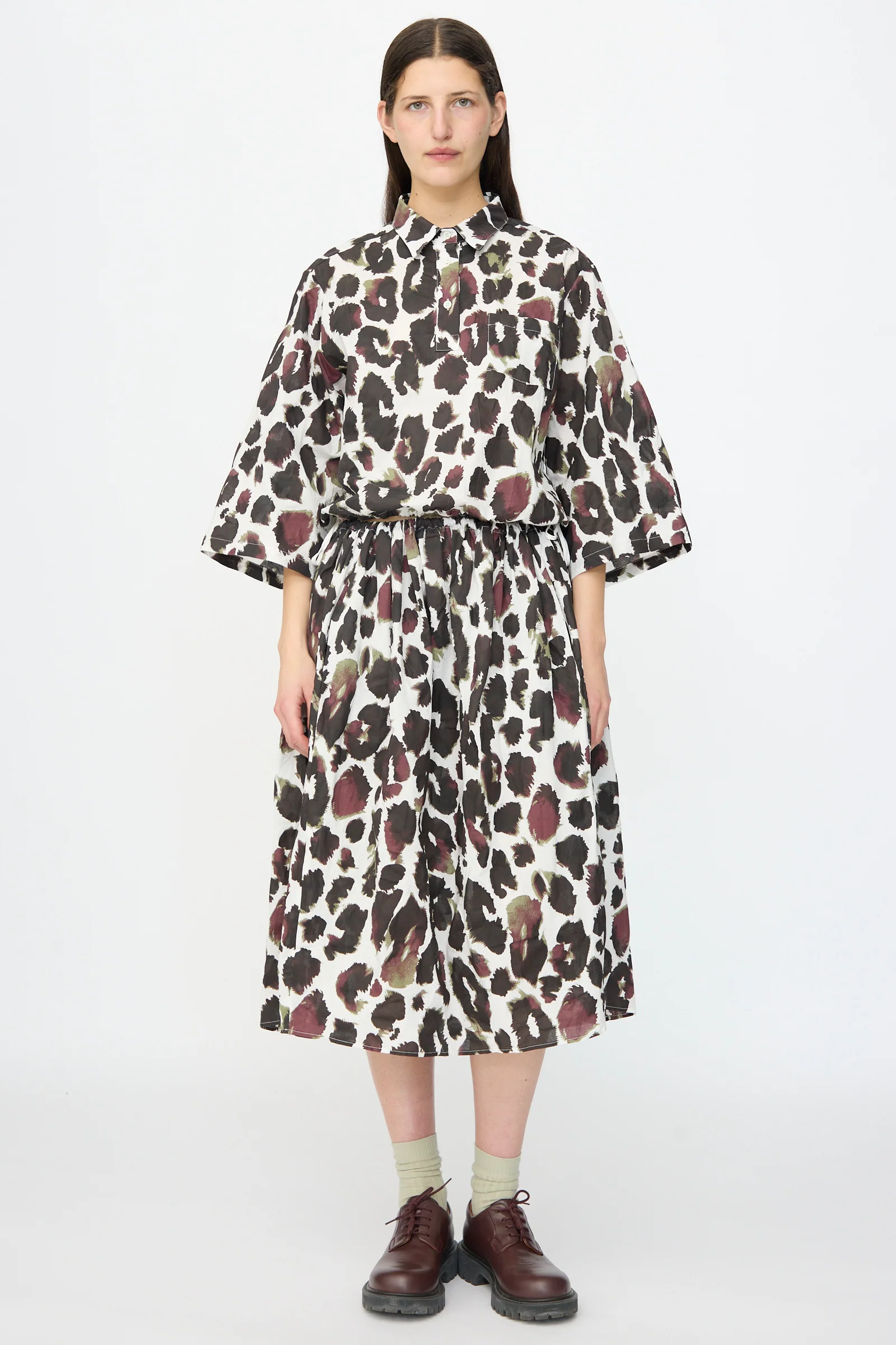 Bloom Skirt in White with Print