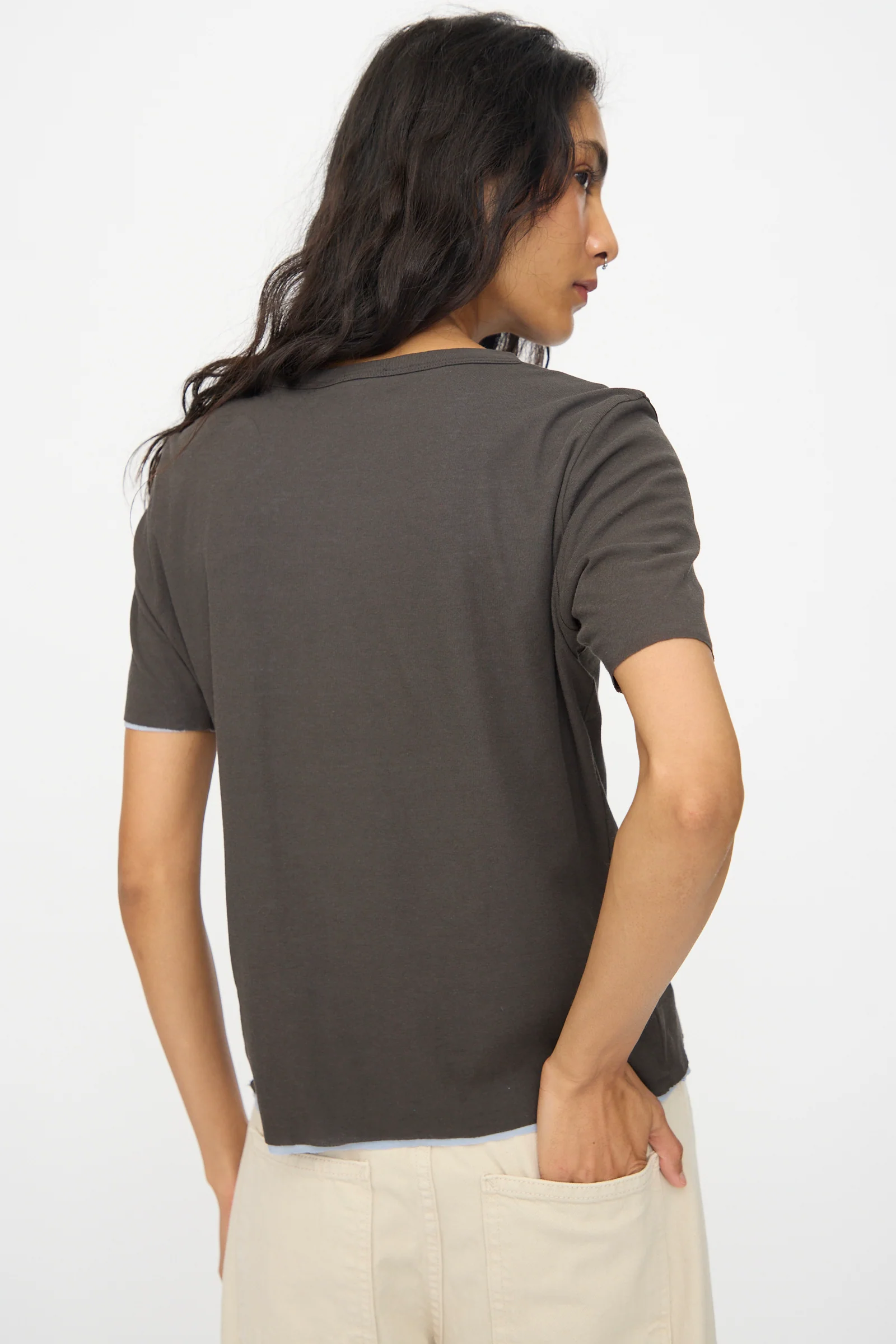 Double Tee in Dark Grey and Light Blue - Image 6