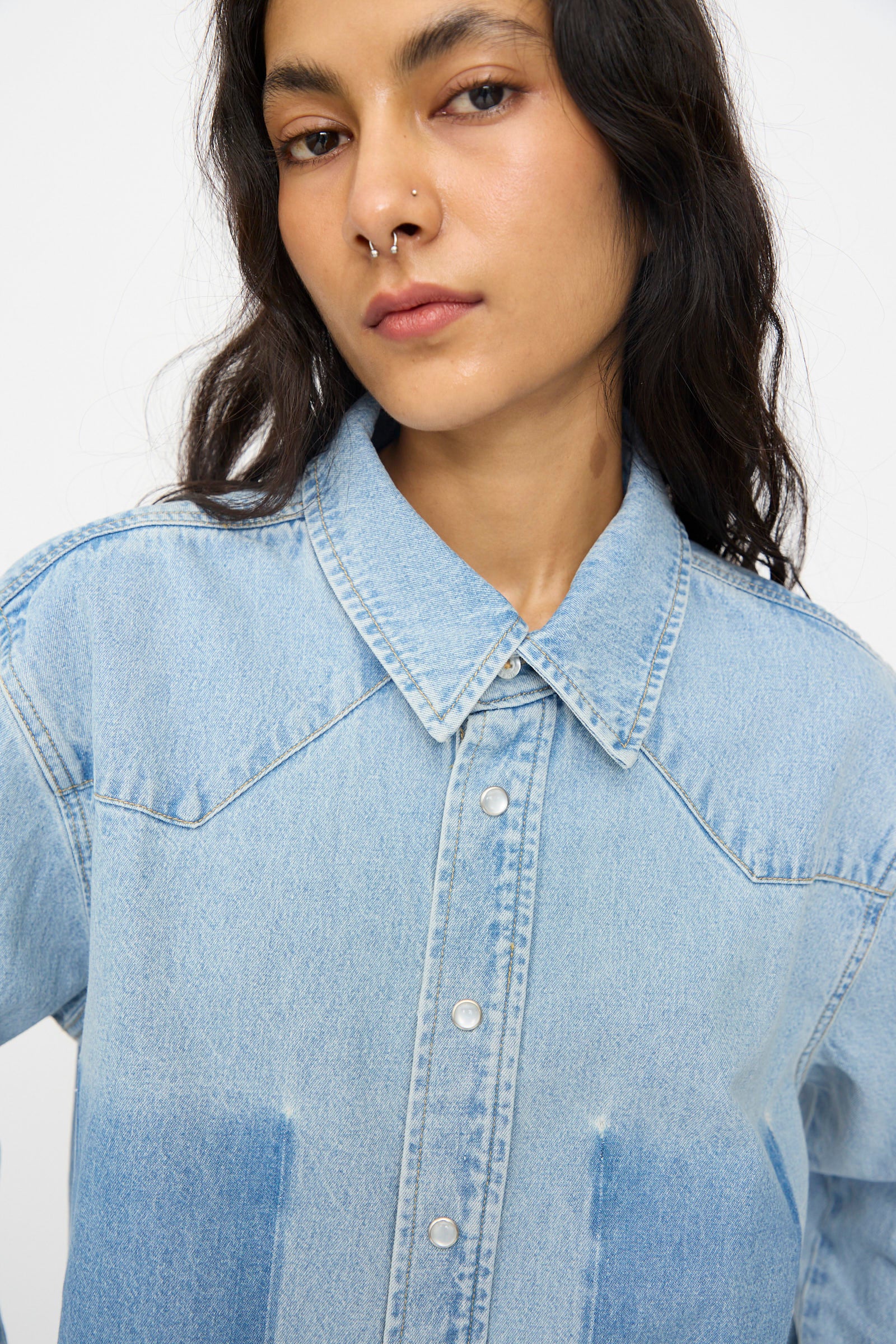 Liv Western Shirt in Park Wash - Image 3