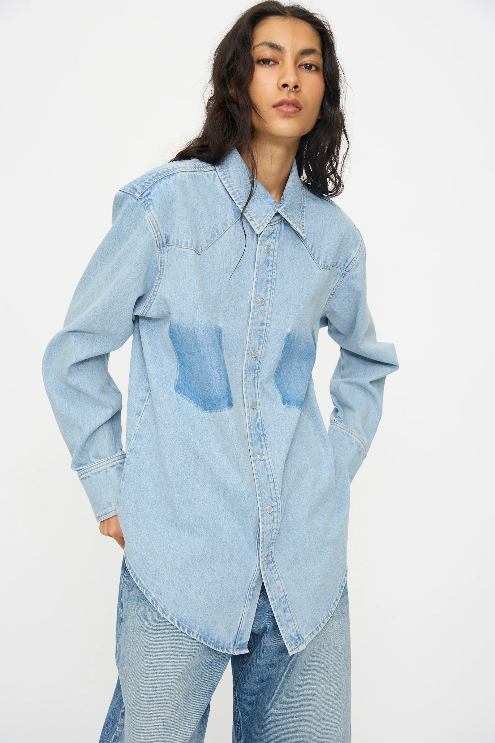 Liv Western Shirt in Park Wash - Image 4