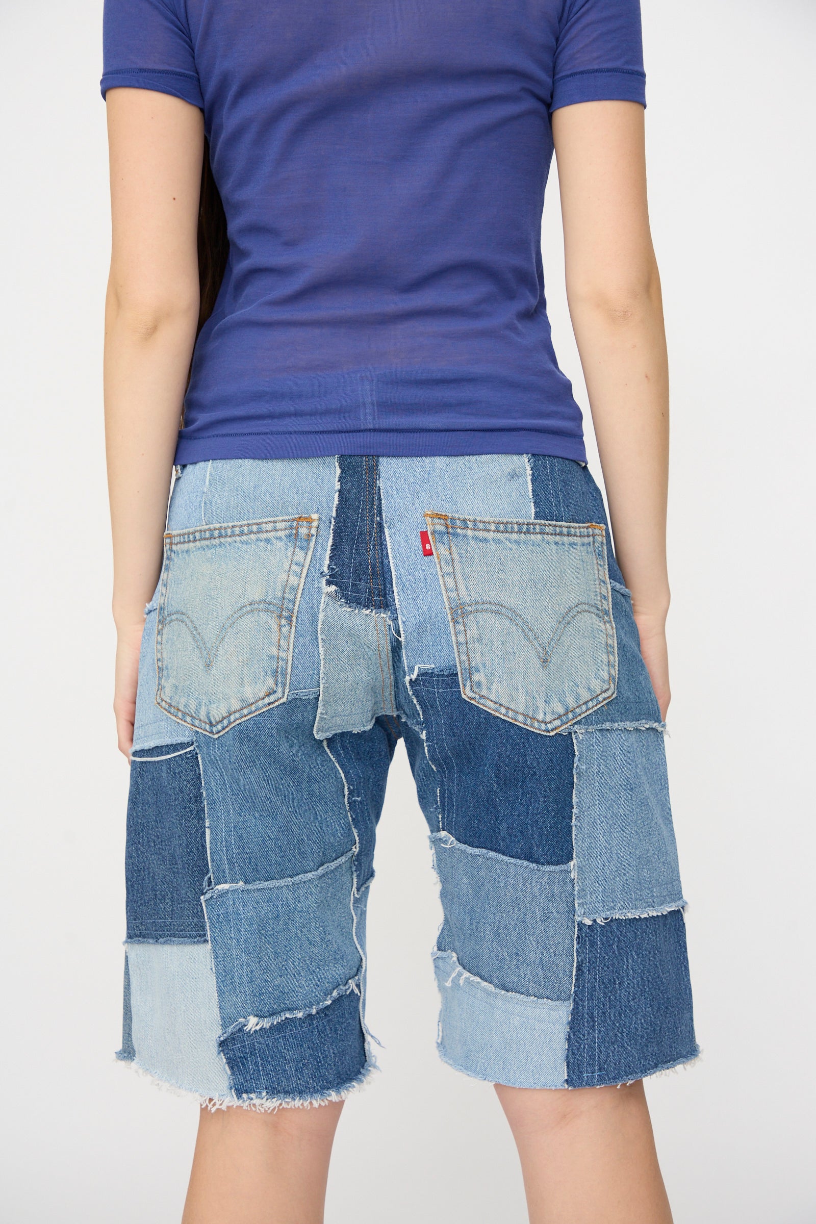 Rework Madras Short in Vintage Indigo - Image 4