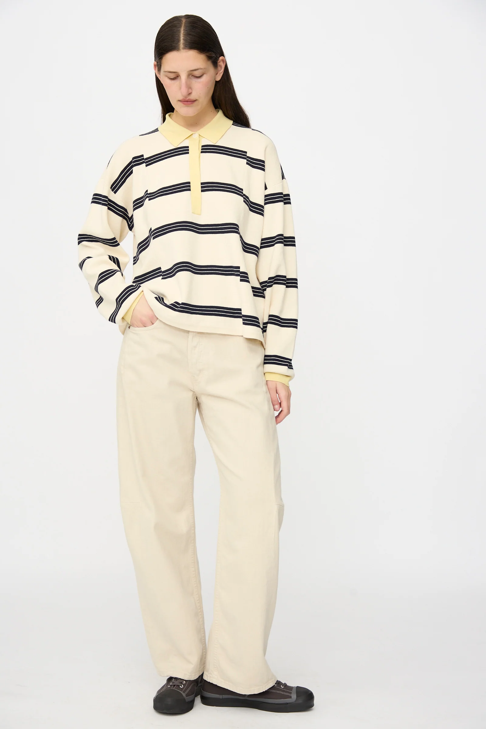 Slim Lasso Jean in Chalk Overdye - Image 5