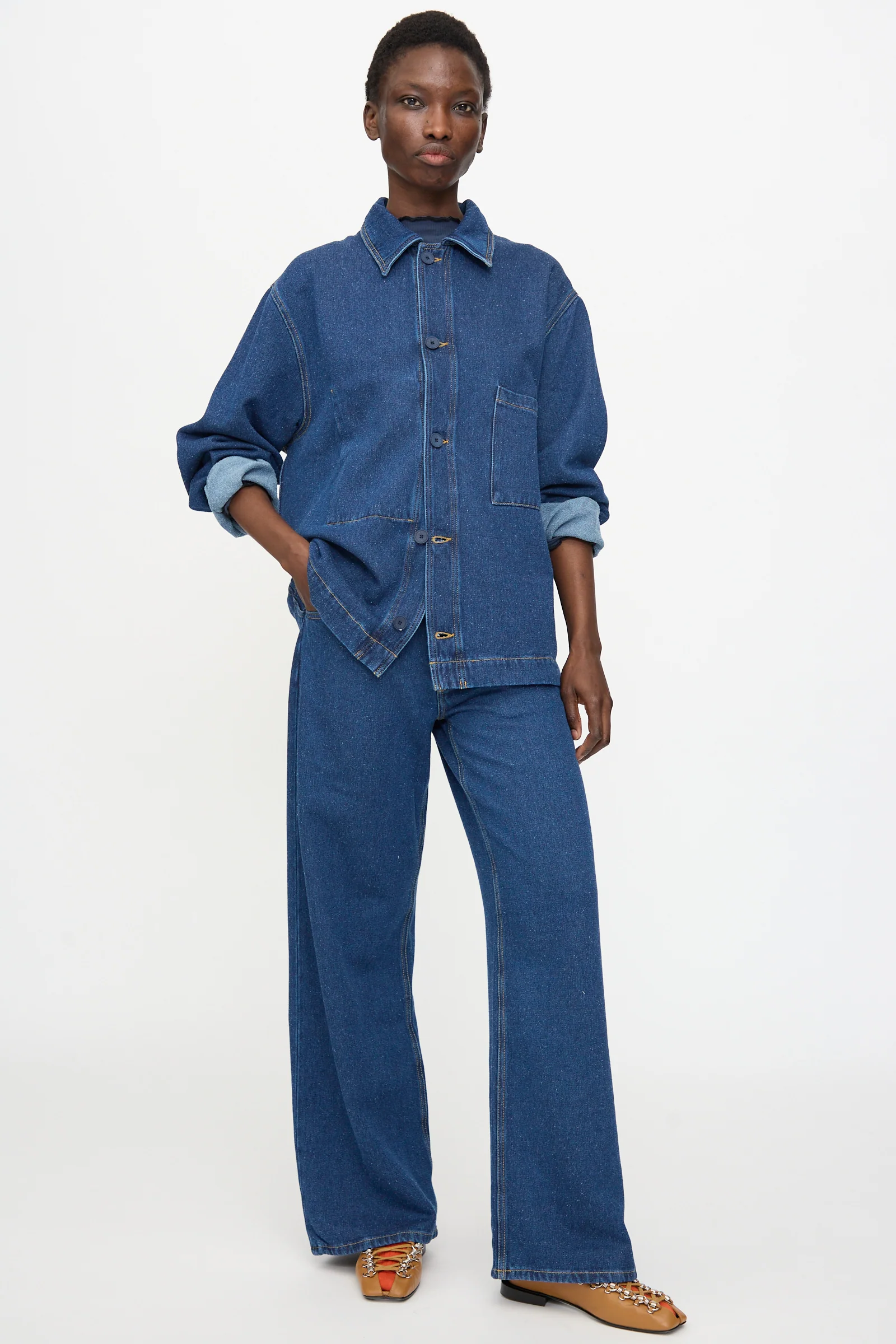 Grass Pants in Indigo Blue Wash