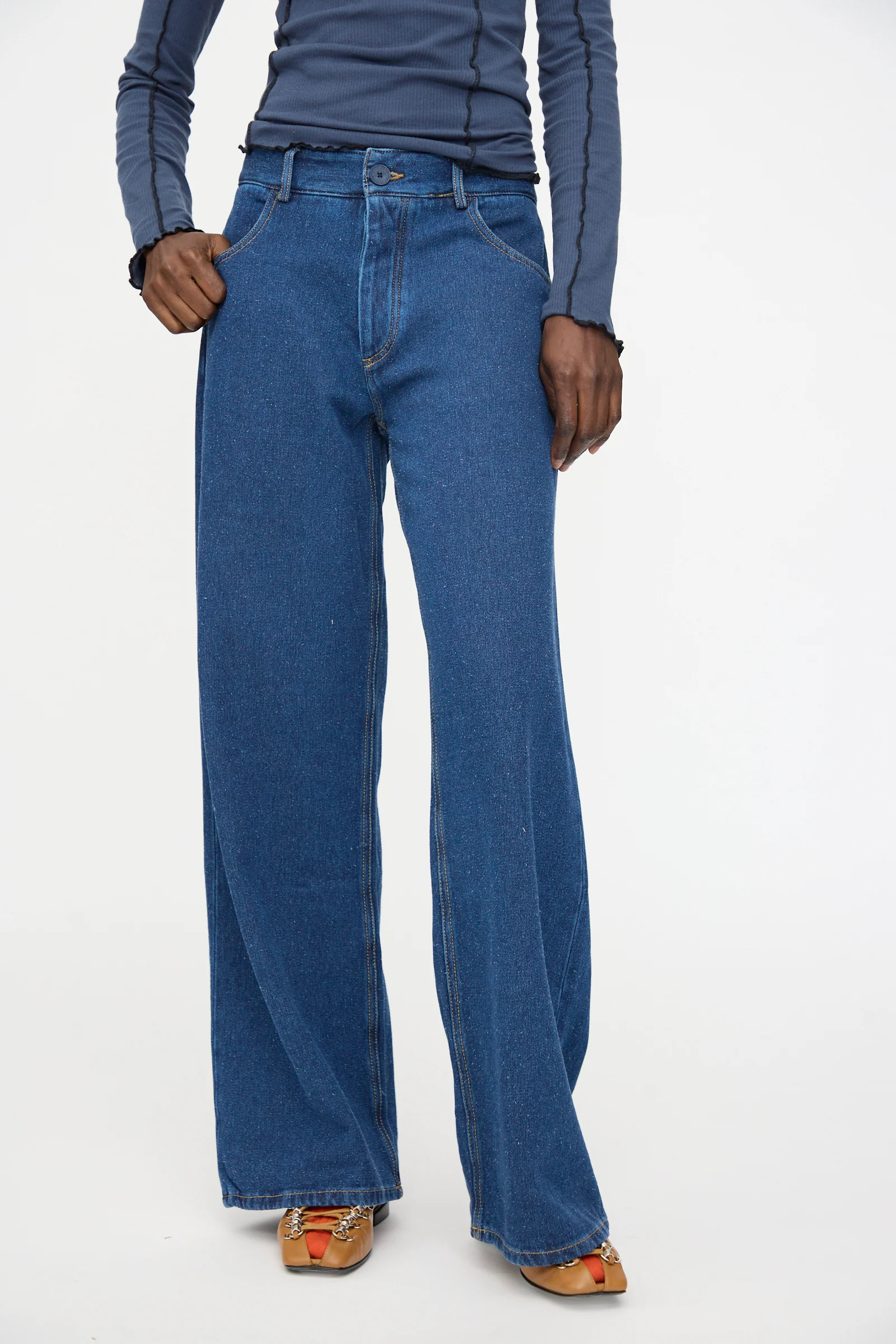 Grass Pants in Indigo Blue Wash - Image 2