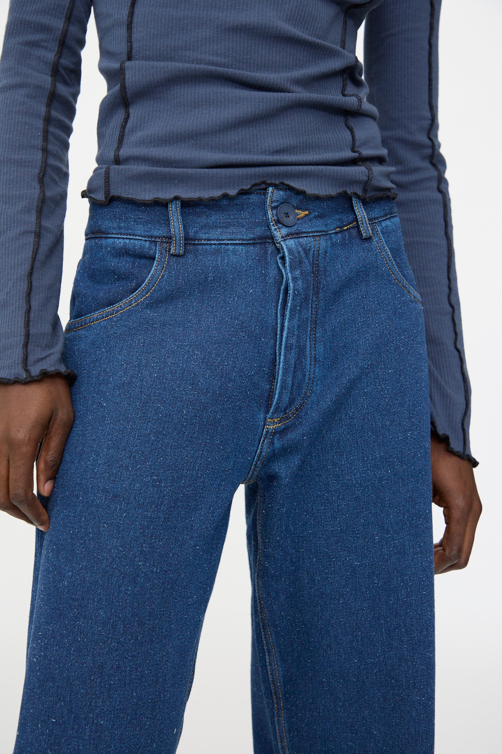 Grass Pants in Indigo Blue Wash - Image 3