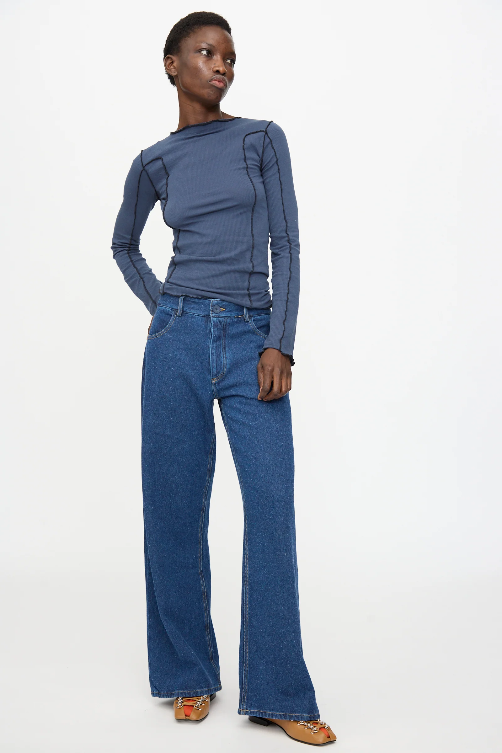 Grass Pants in Indigo Blue Wash - Image 5