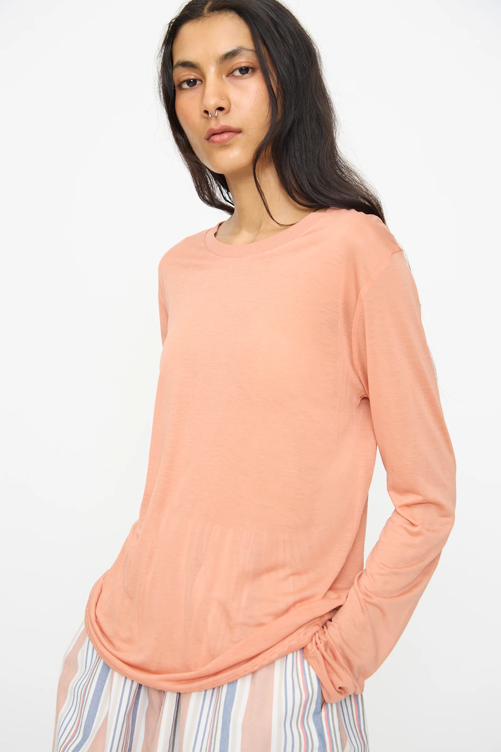 Long Sleeve Tee in Branch Terracotta - Image 4