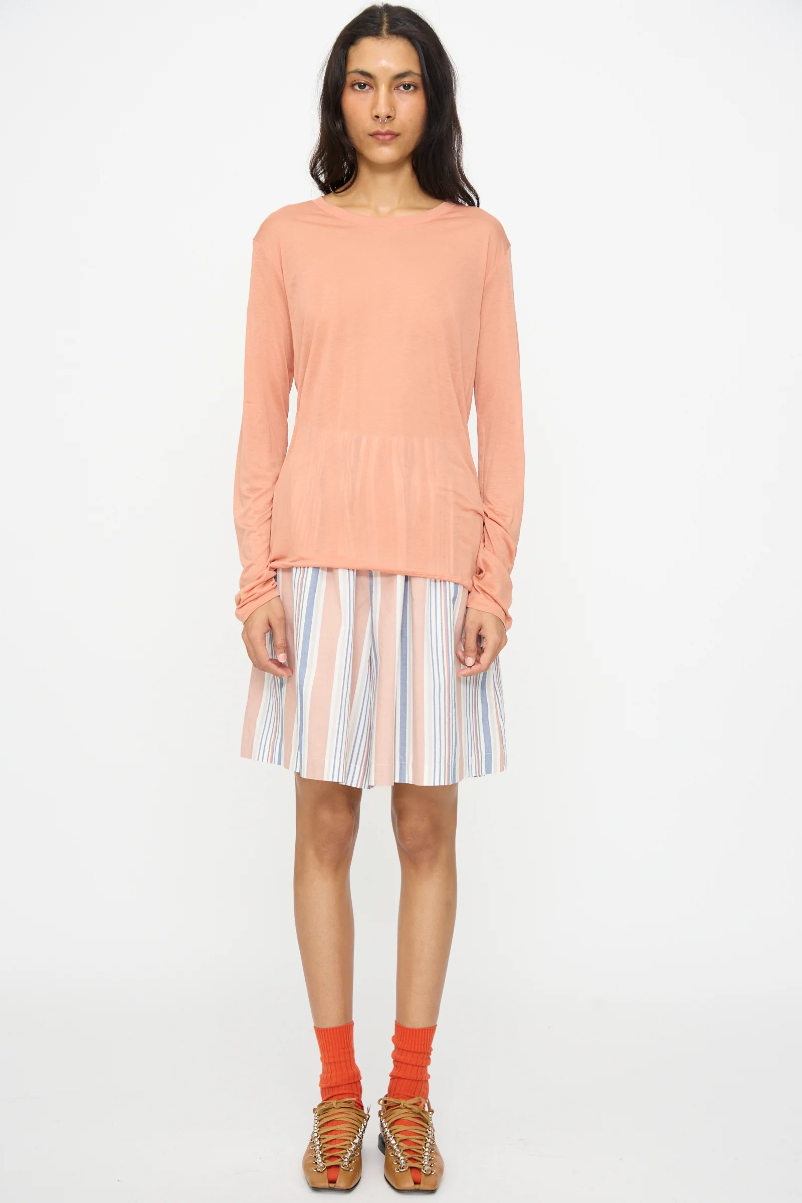Long Sleeve Tee in Branch Terracotta - Image 5