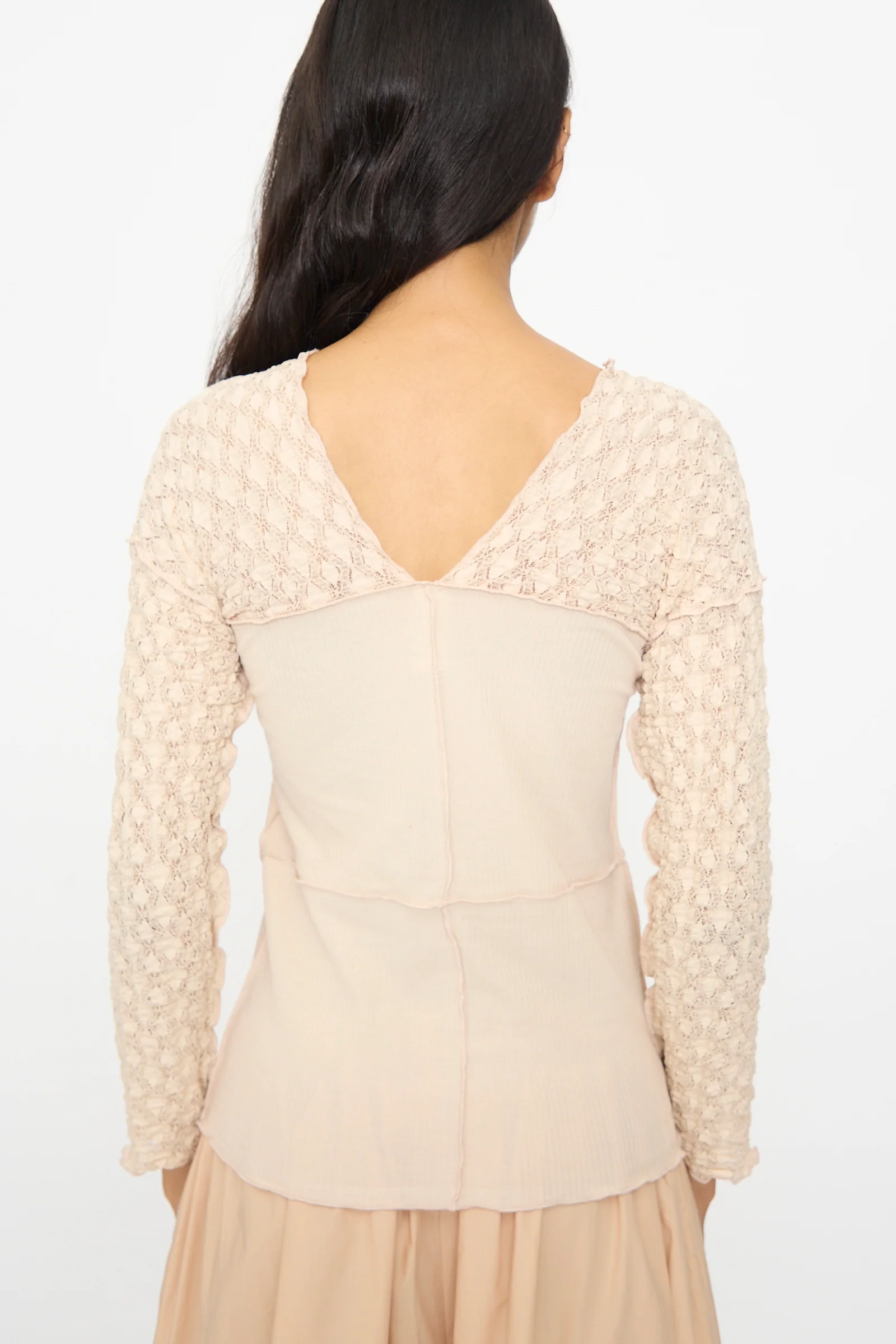 Nehru Long Sleeve Tee in Dylan Beige - Image 6