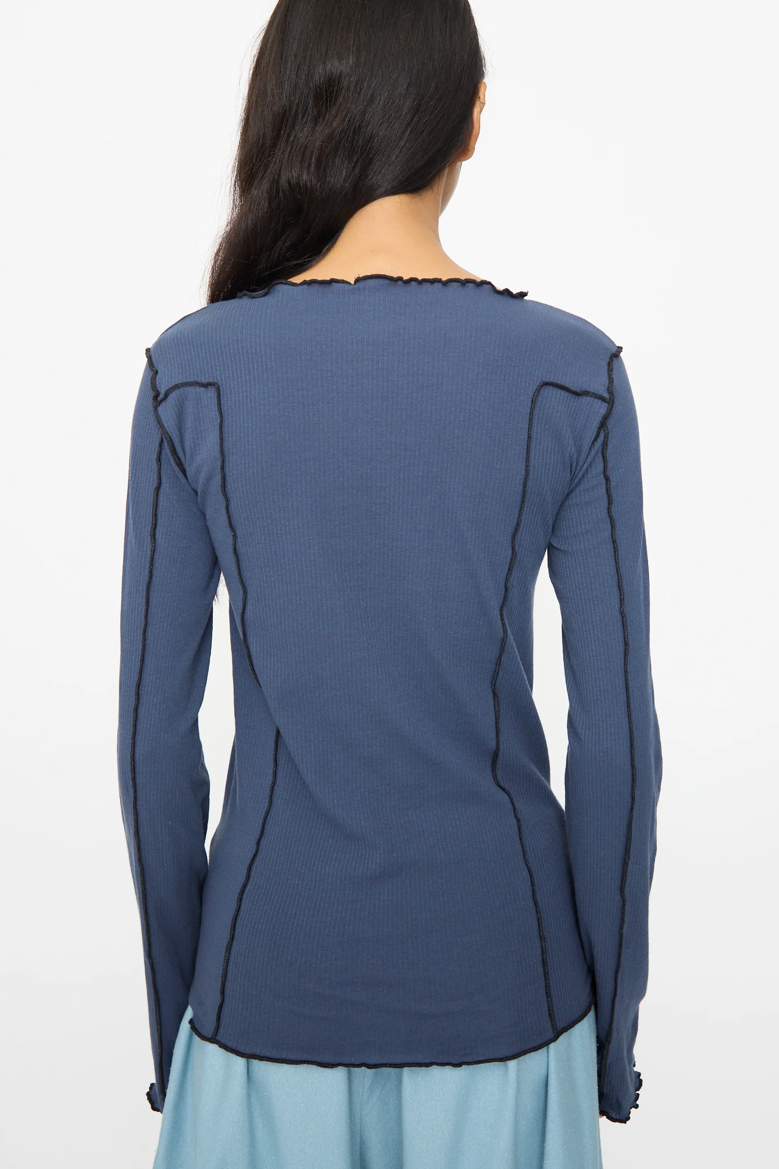 Omato Long Sleeve Tee in Preston Blue - Image 6