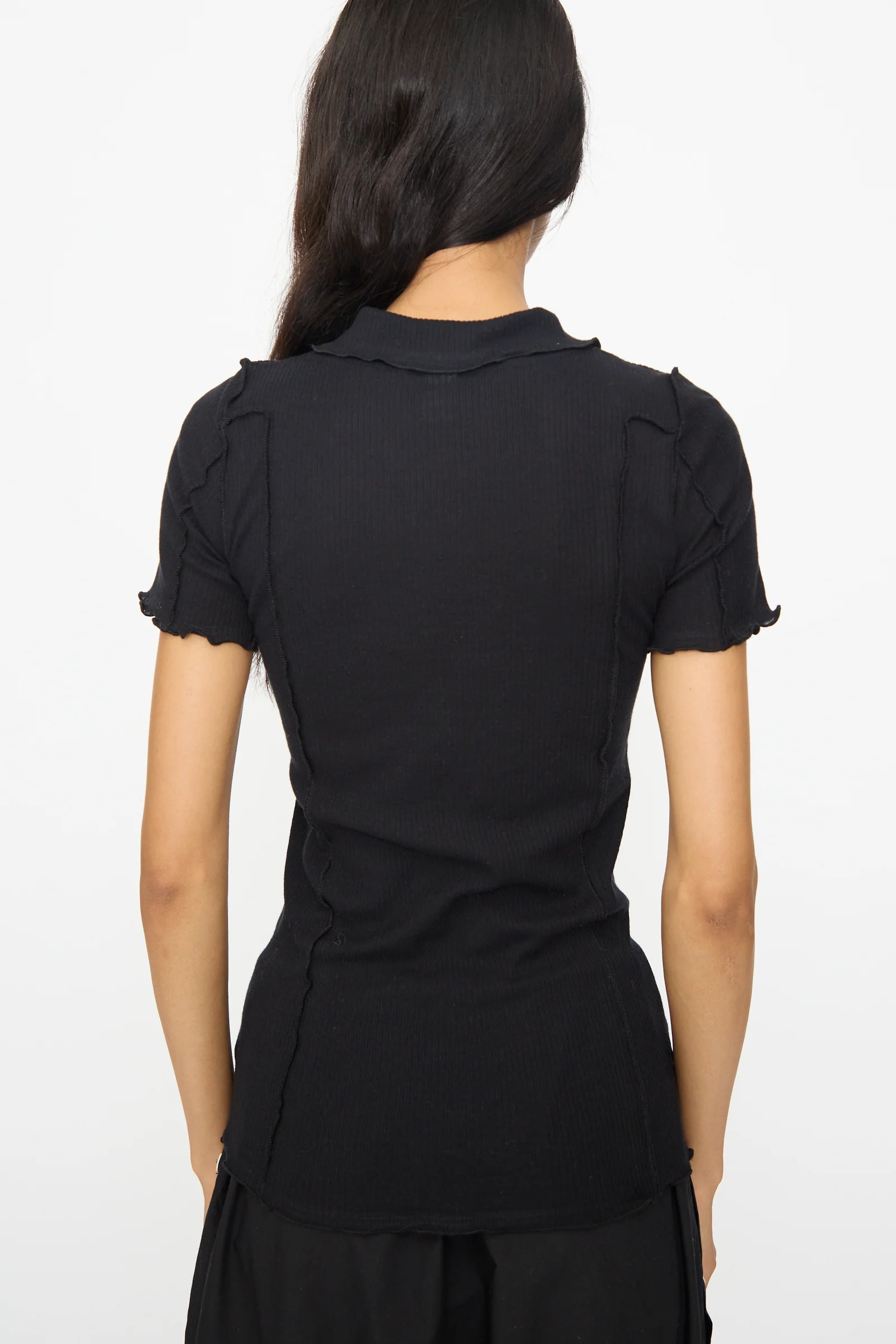 Omato Polo Tee Shirt in Black - Image 6