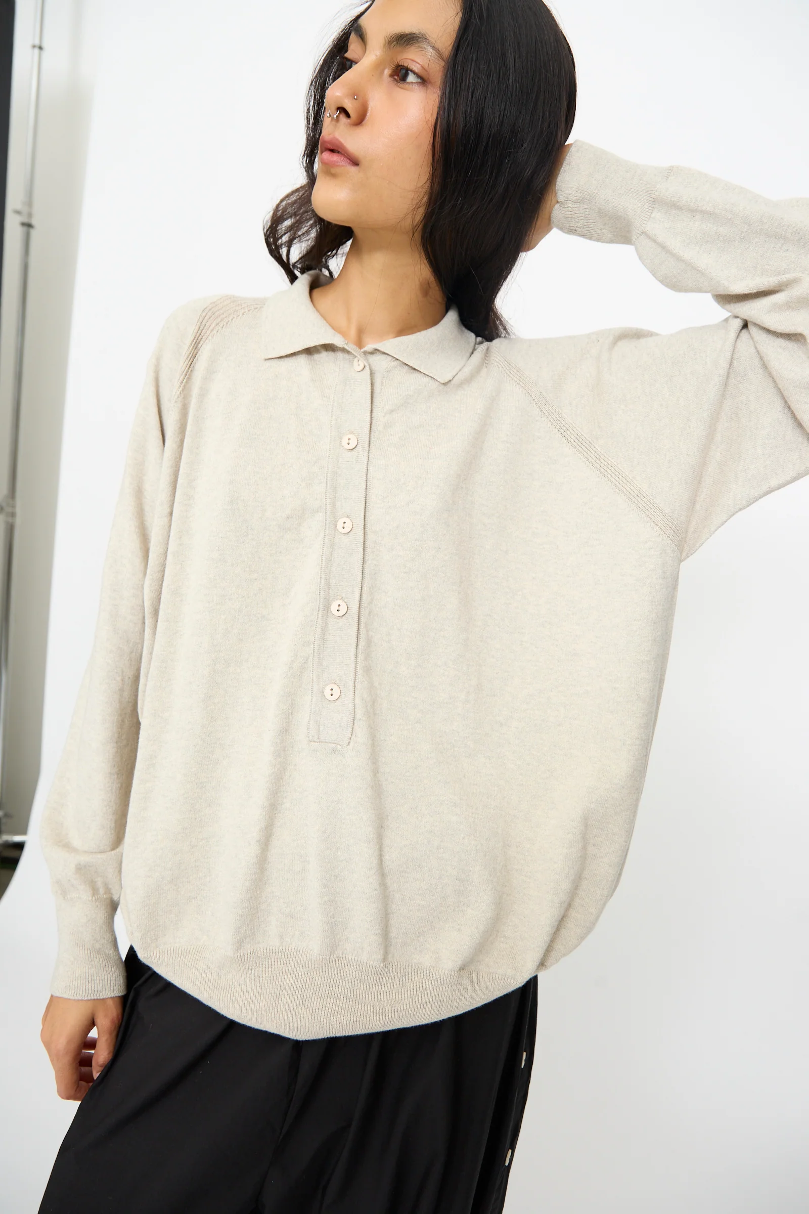 Soar Polo in Grey Melange - Image 4