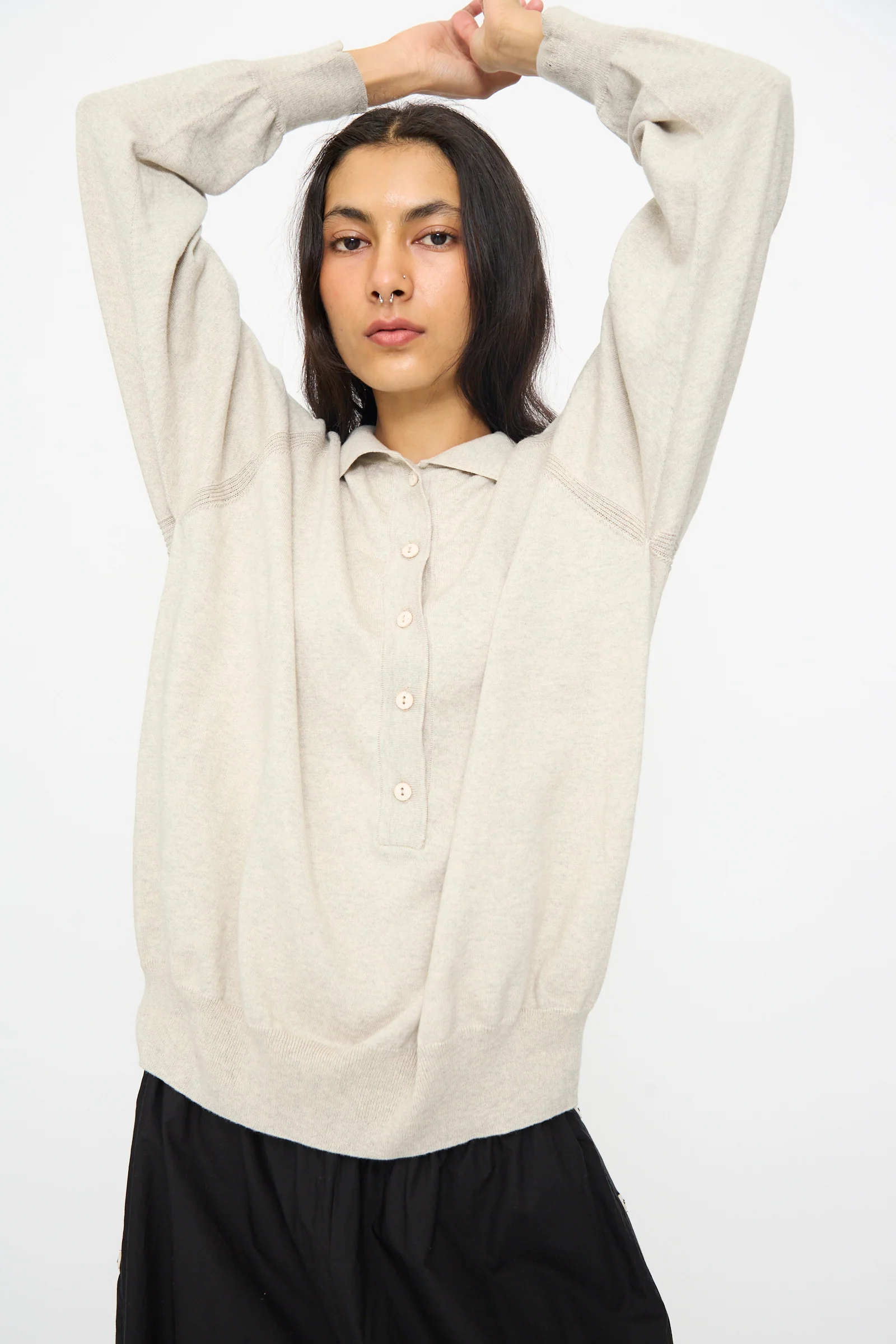 Soar Polo in Grey Melange - Image 5
