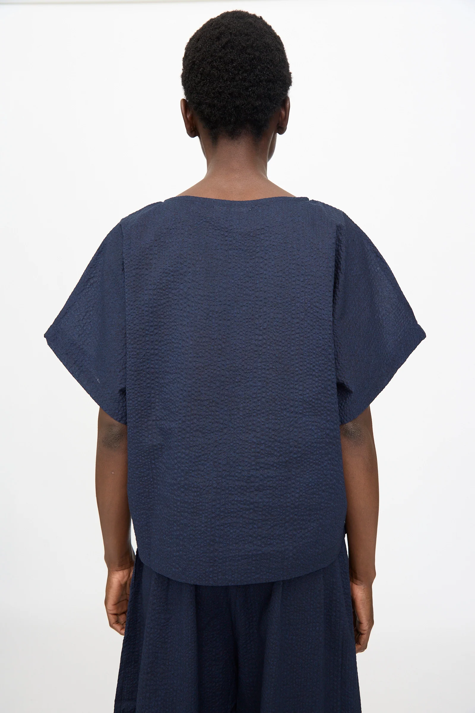 Box Top with Micro Wave Texture in Navy - Image 6