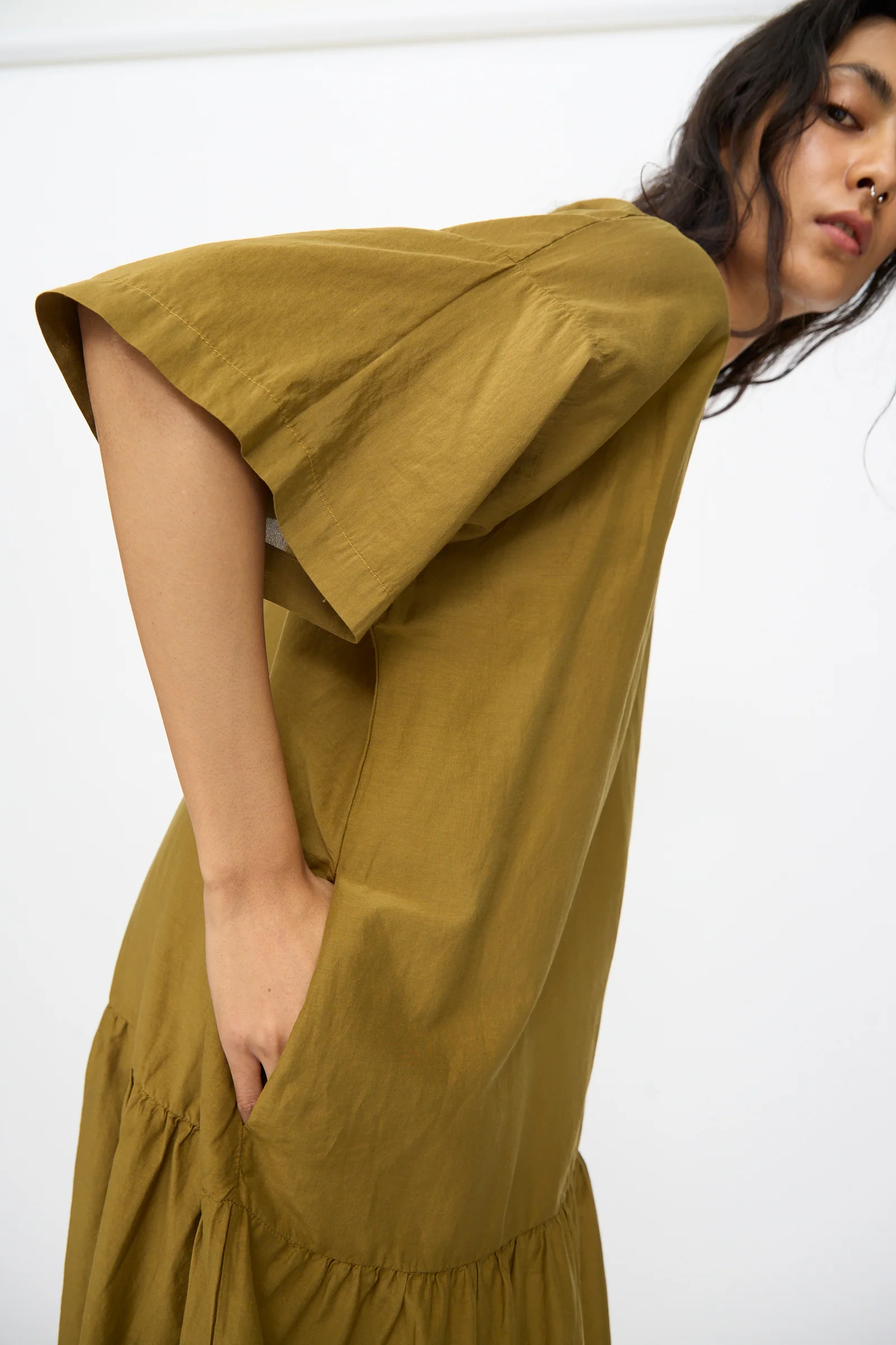 Easy Dress in Dark Olive - Image 6