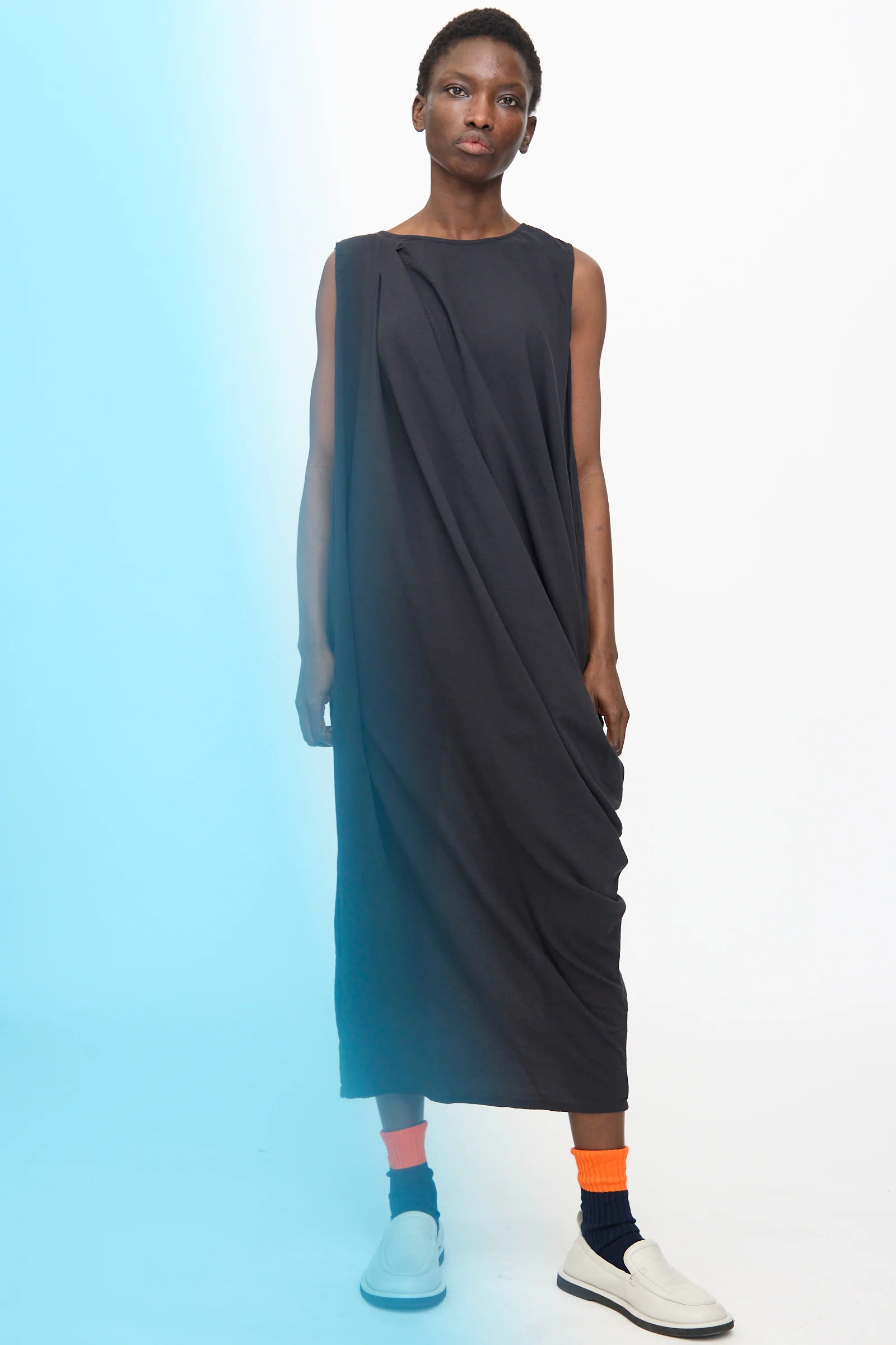Greek Column Dress in Sumi Black - Image 2