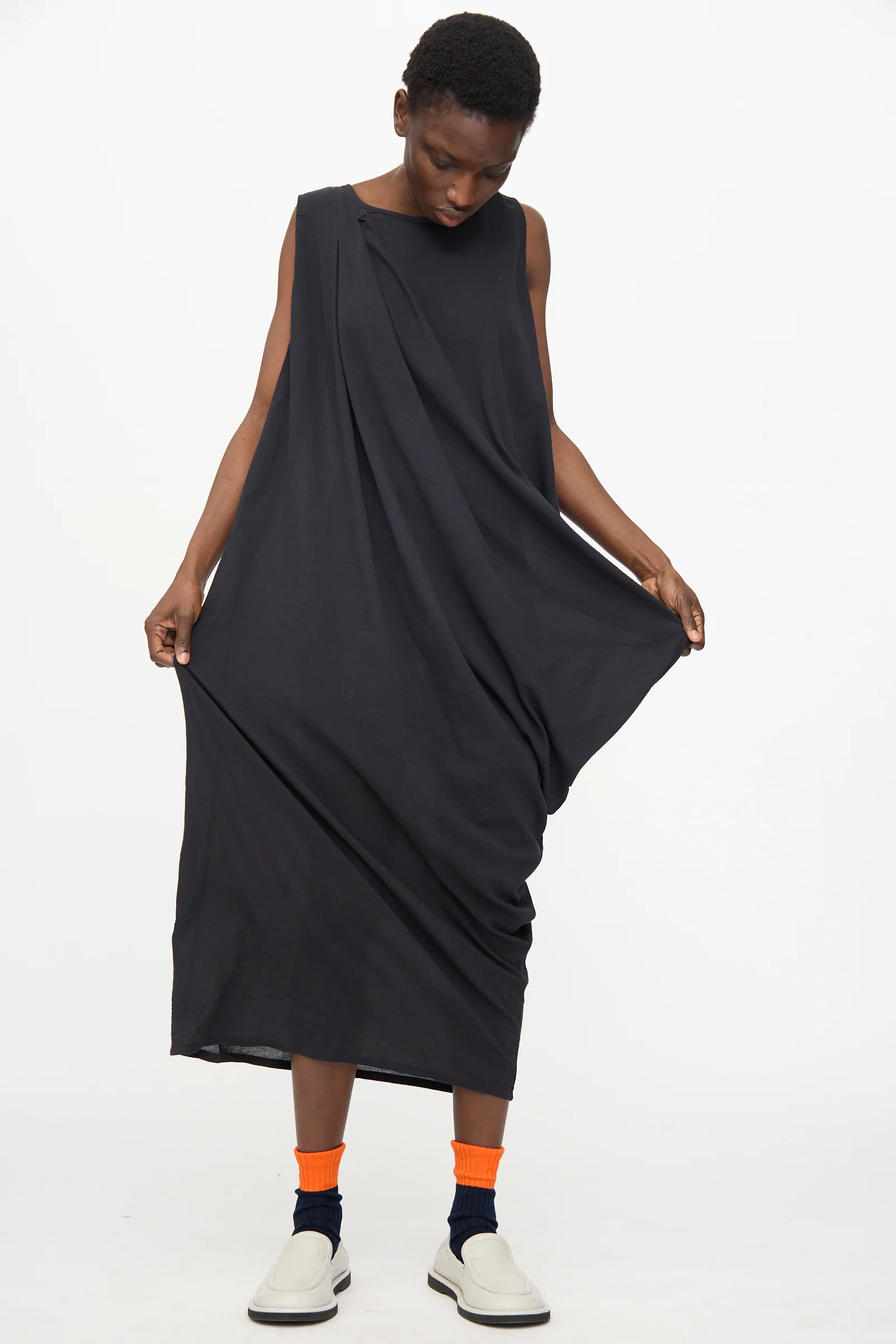 Greek Column Dress in Sumi Black - Image 3