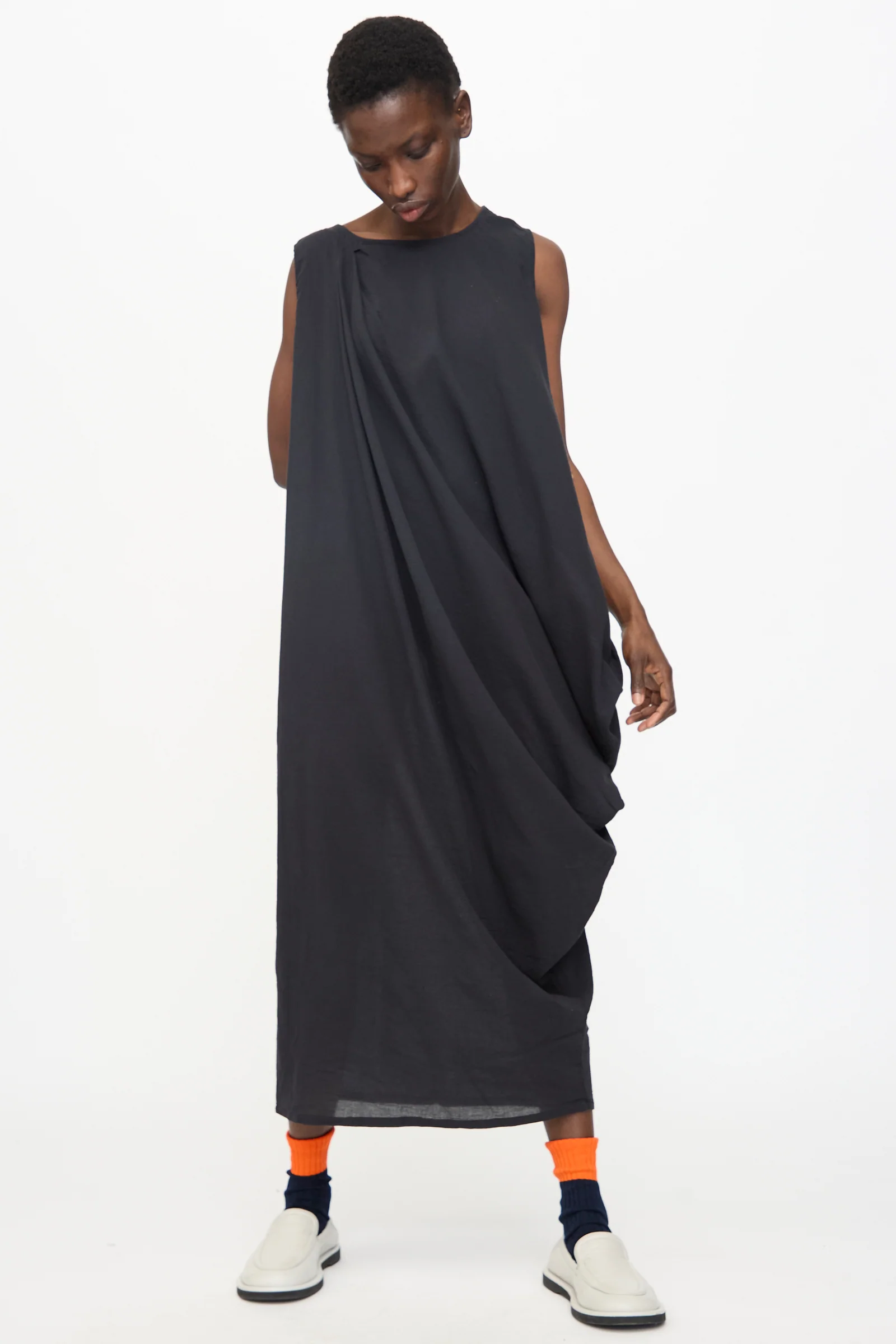 Greek Column Dress in Sumi Black - Image 4