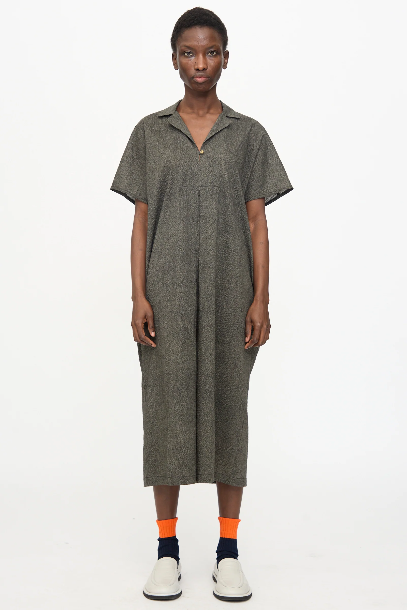 Kite Dress with Micro Wave Texture in Steel - Image 2