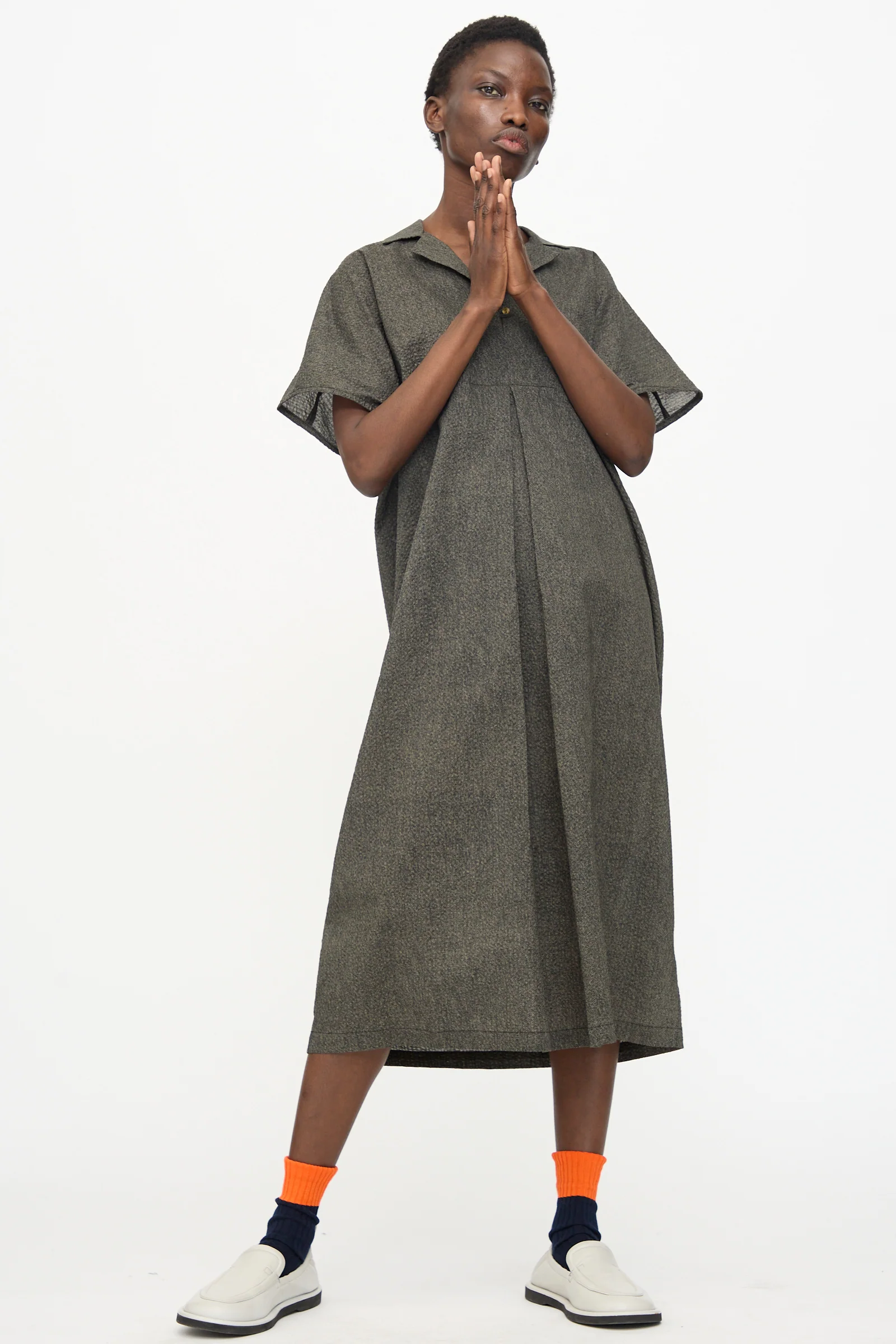 Kite Dress with Micro Wave Texture in Steel - Image 5