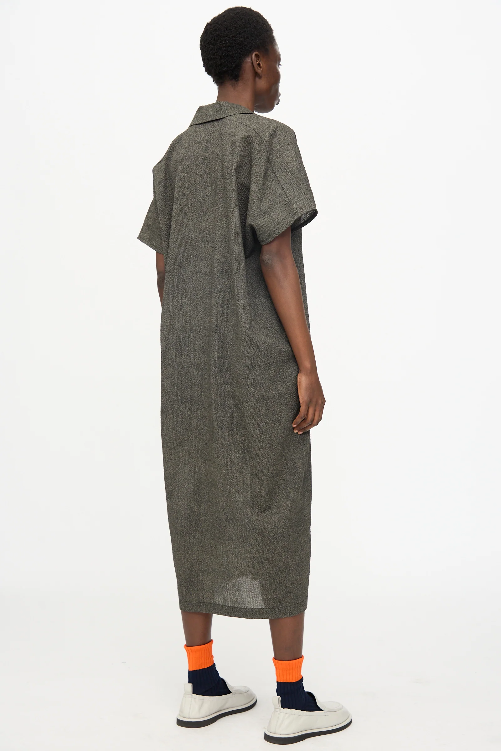 Kite Dress with Micro Wave Texture in Steel - Image 6