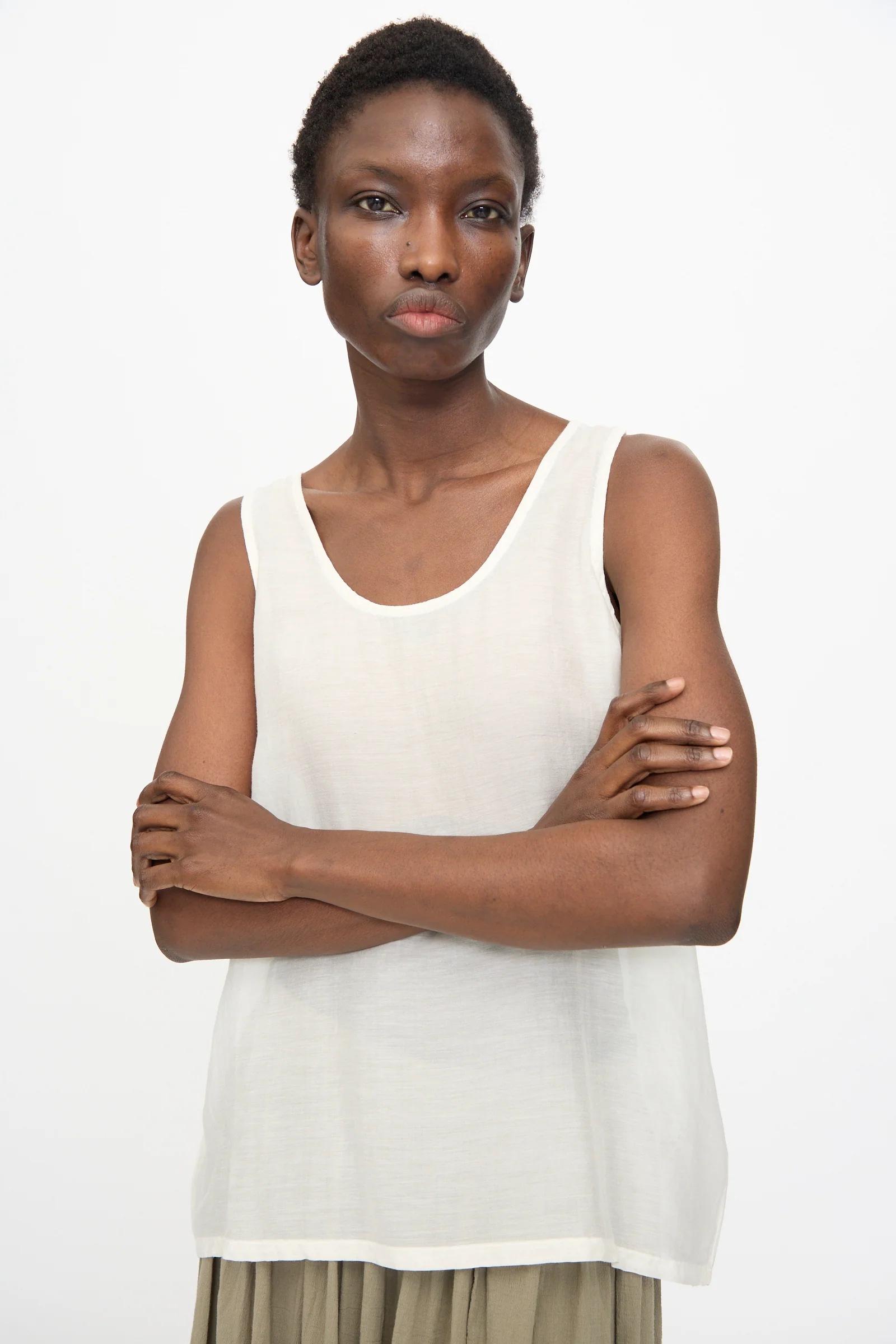 Loose Tank Top in White