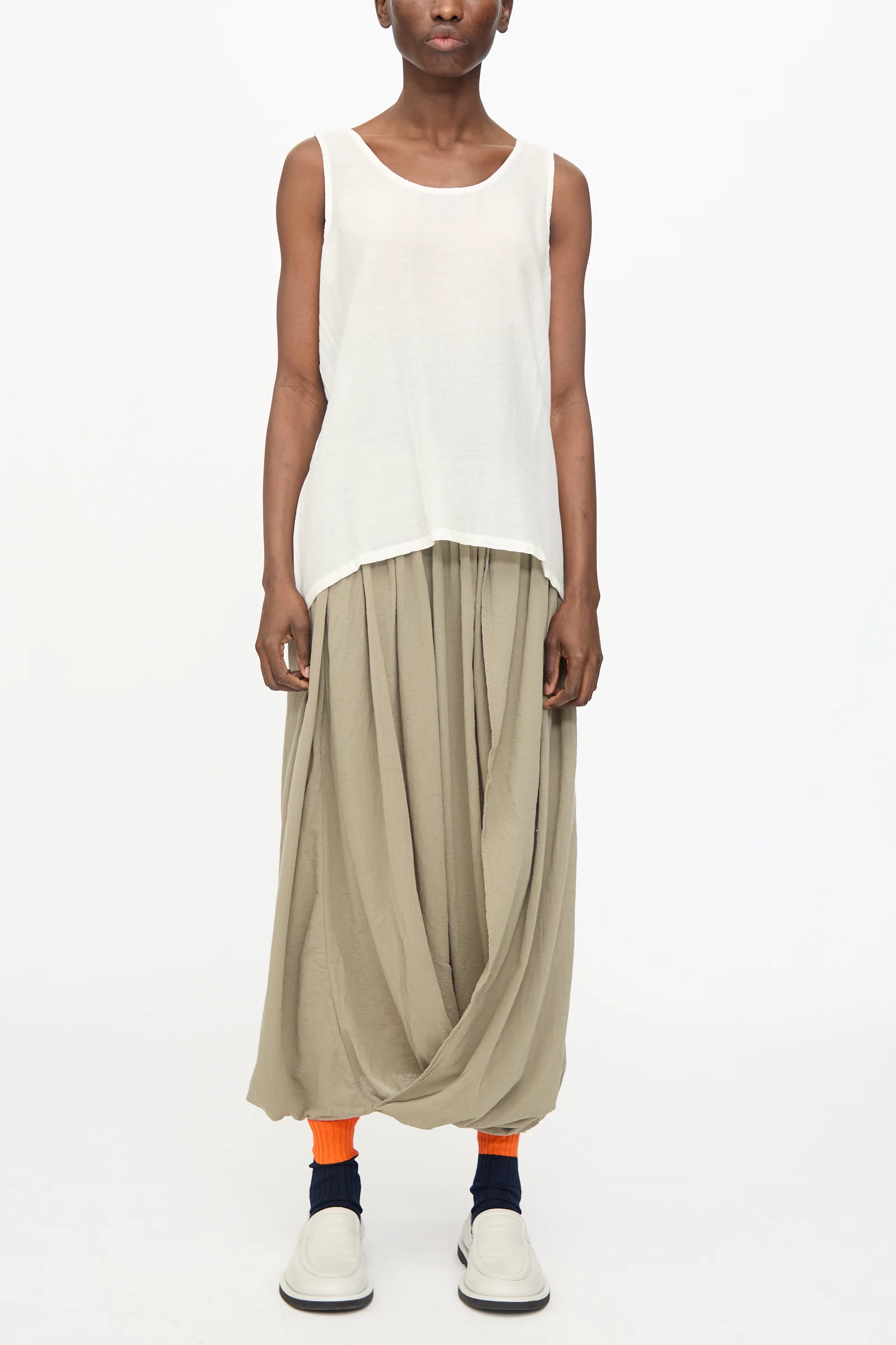 Loose Tank Top in White - Image 2