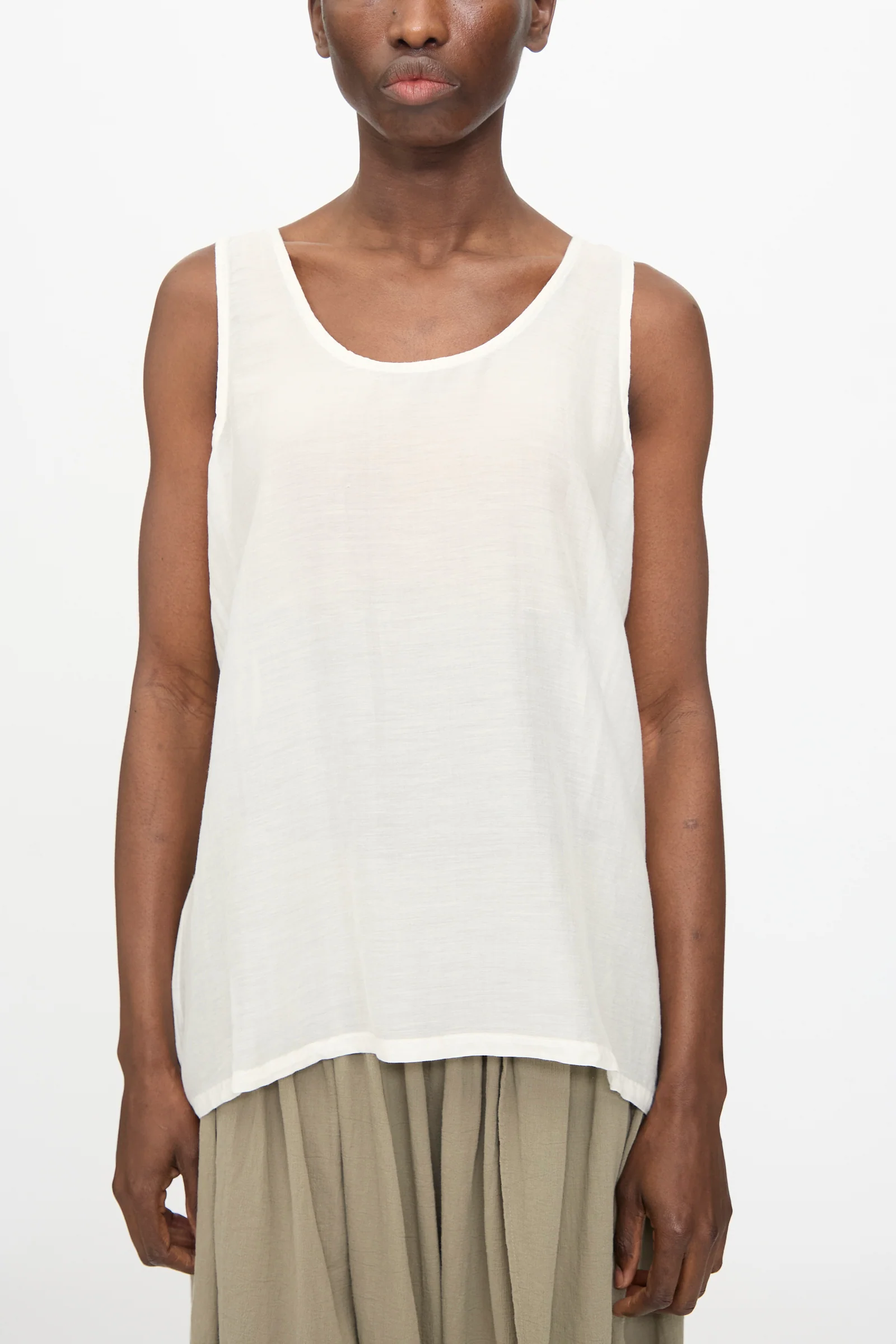 Loose Tank Top in White - Image 3