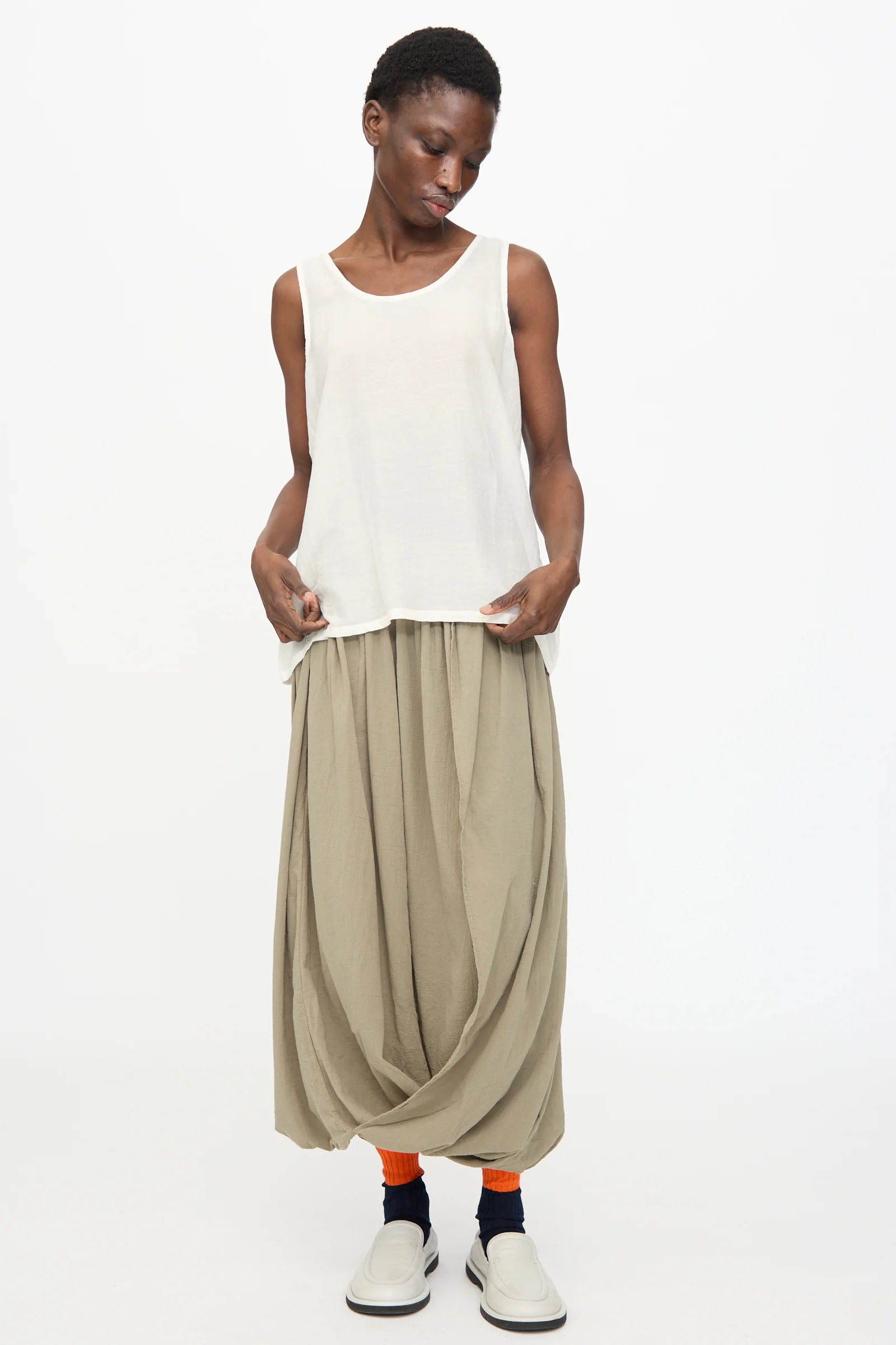 Loose Tank Top in White - Image 4