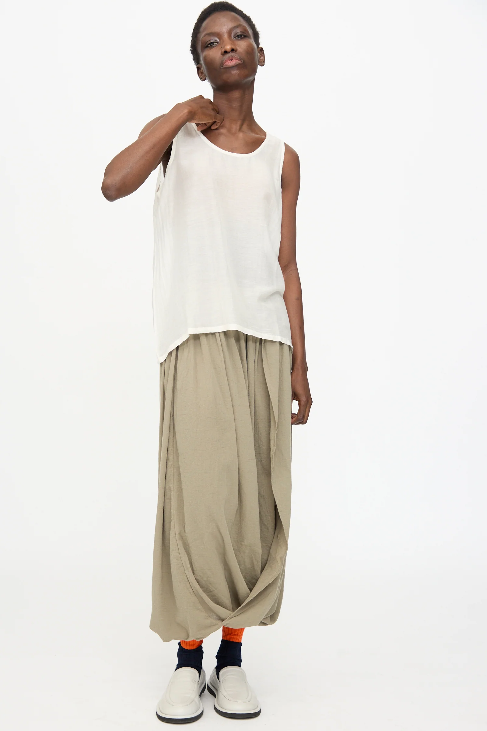 Loose Tank Top in White - Image 5