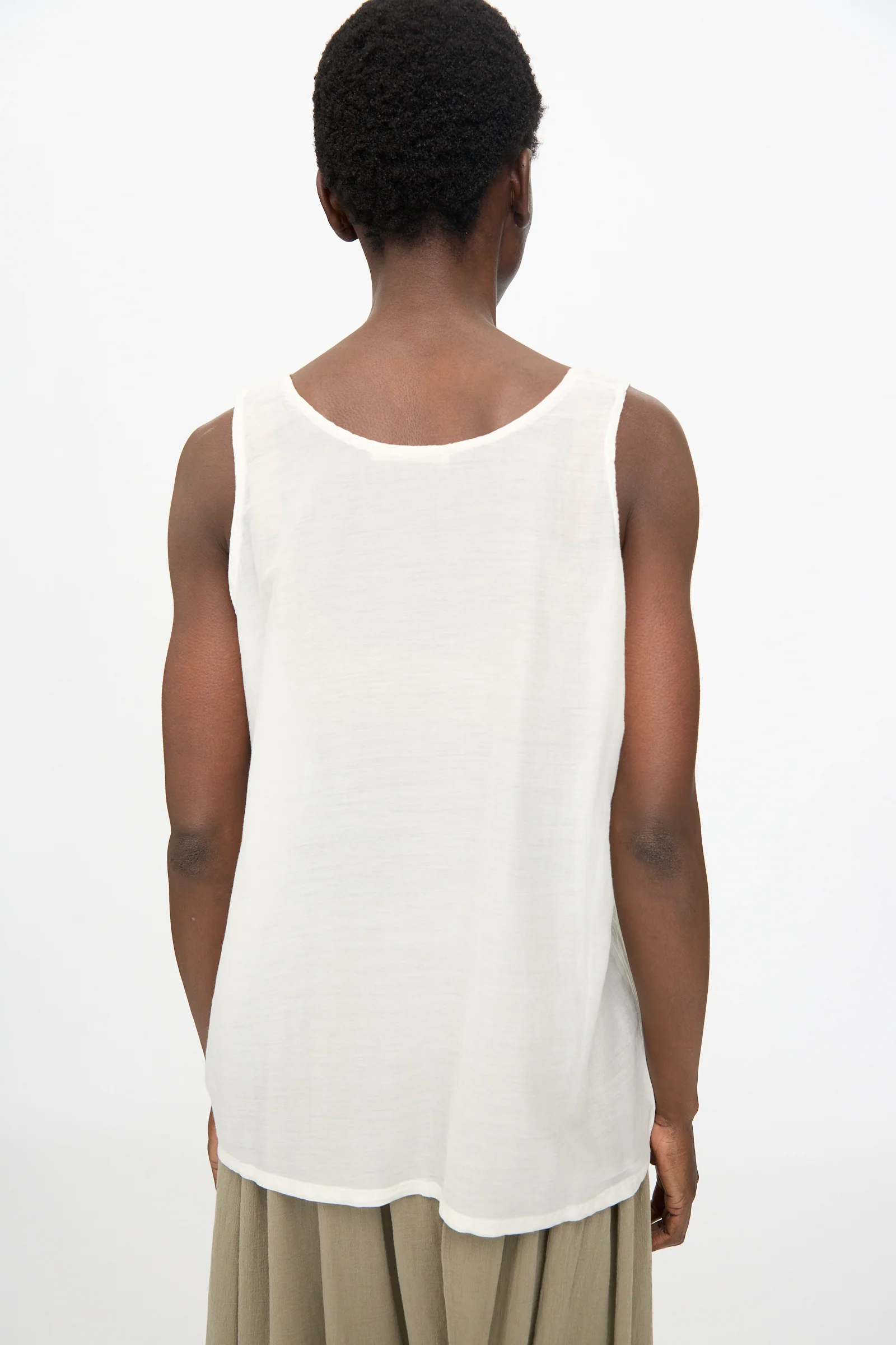 Loose Tank Top in White - Image 6