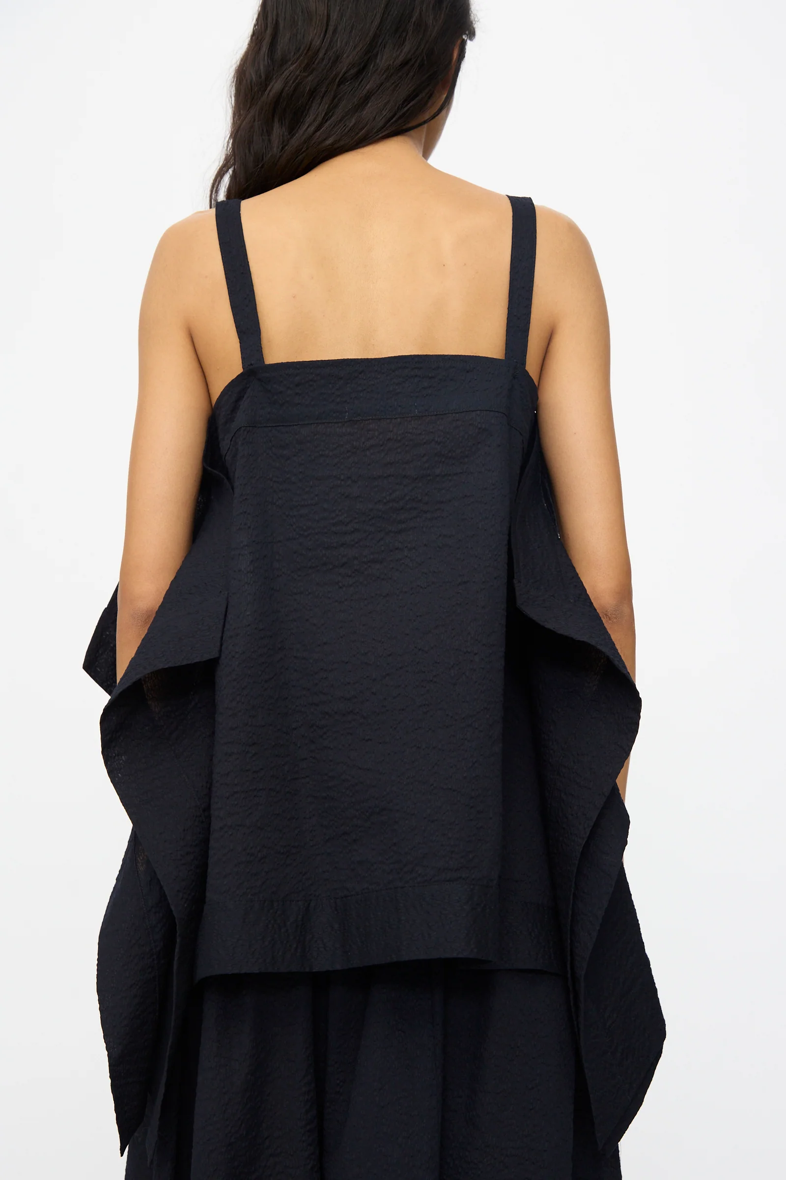 Textured Cotton Paper Top in Midnight - Image 8