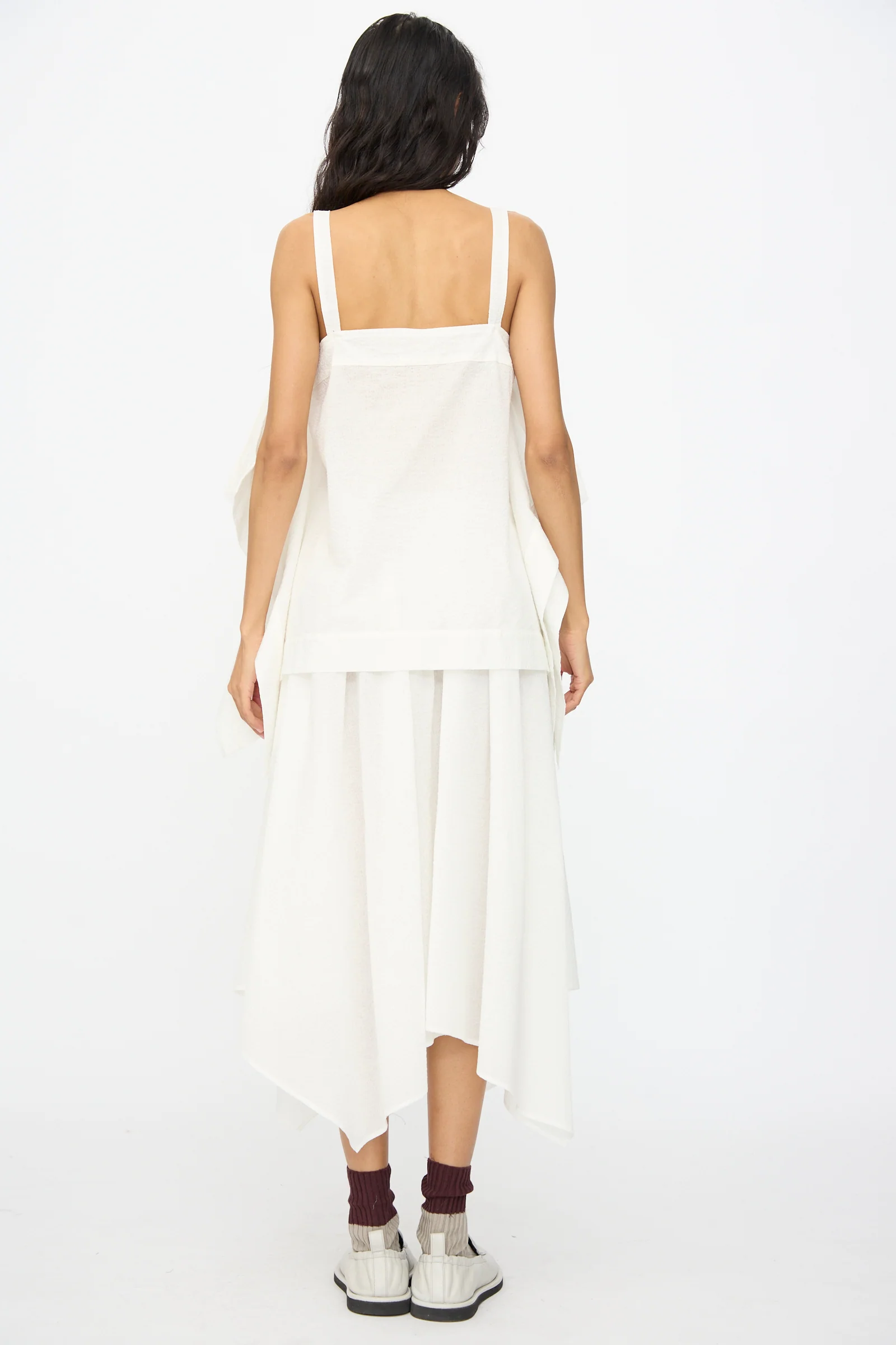 Textured Cotton Paper Top in White - Image 8