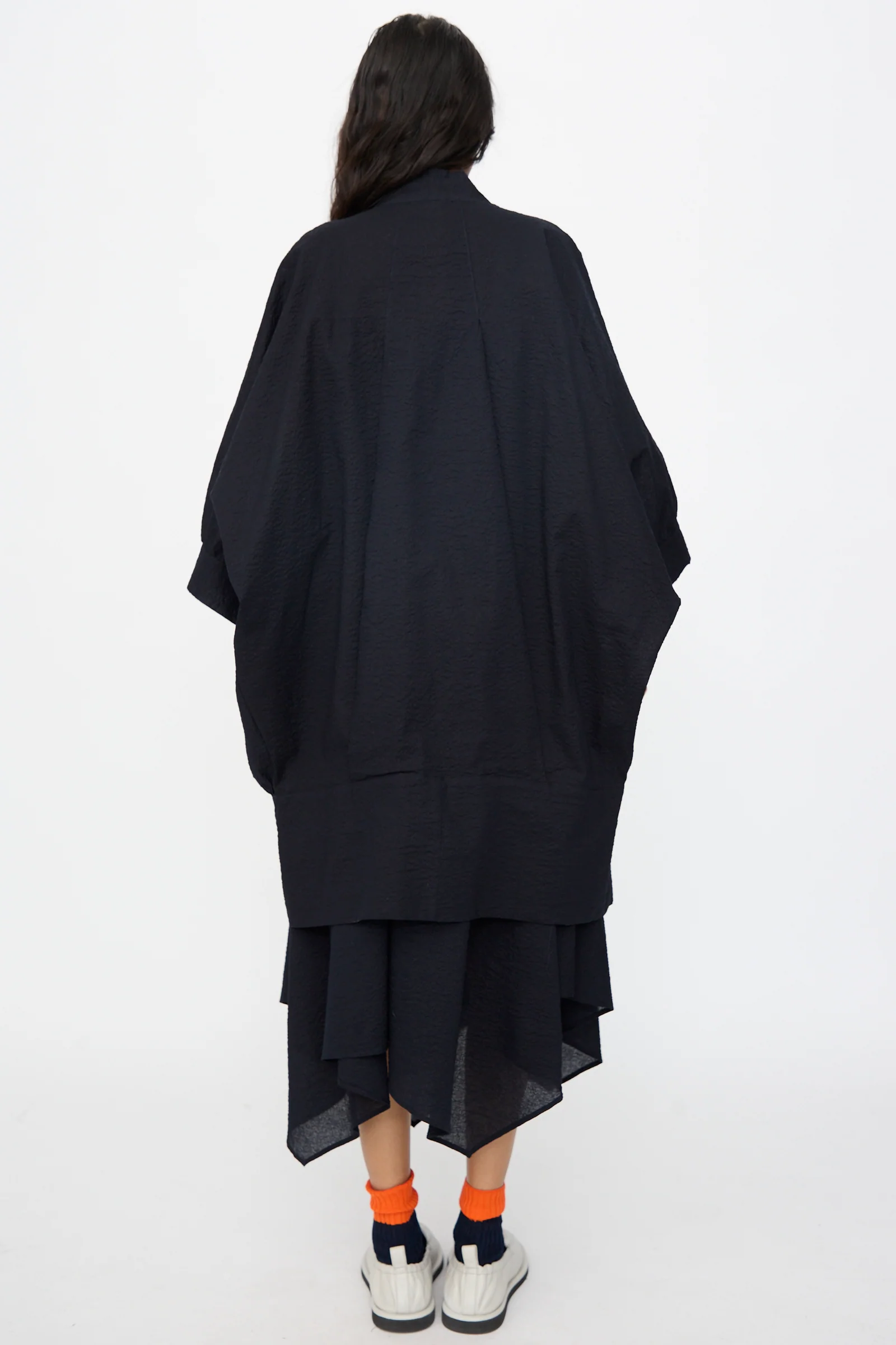 Textured Cotton Spoon Jacket in Midnight - Image 6
