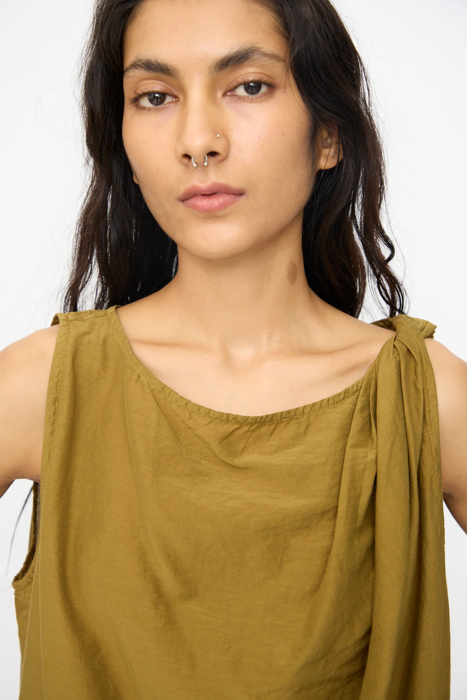 Twisted Tank Top in Dark Olive - Image 3