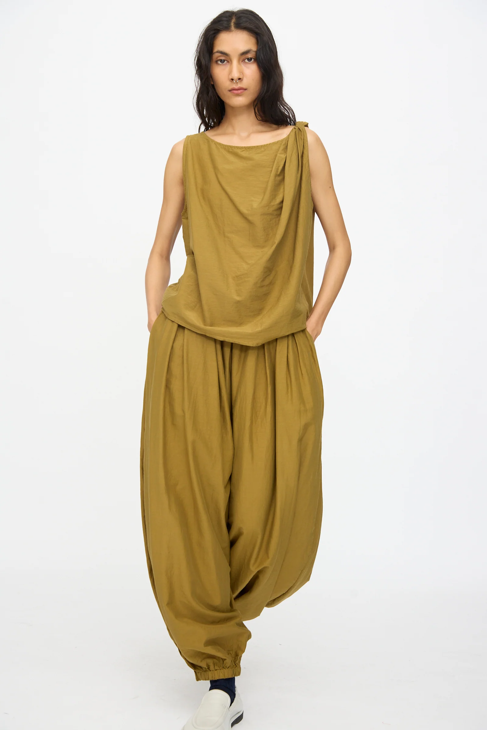 Twisted Tank Top in Dark Olive - Image 4