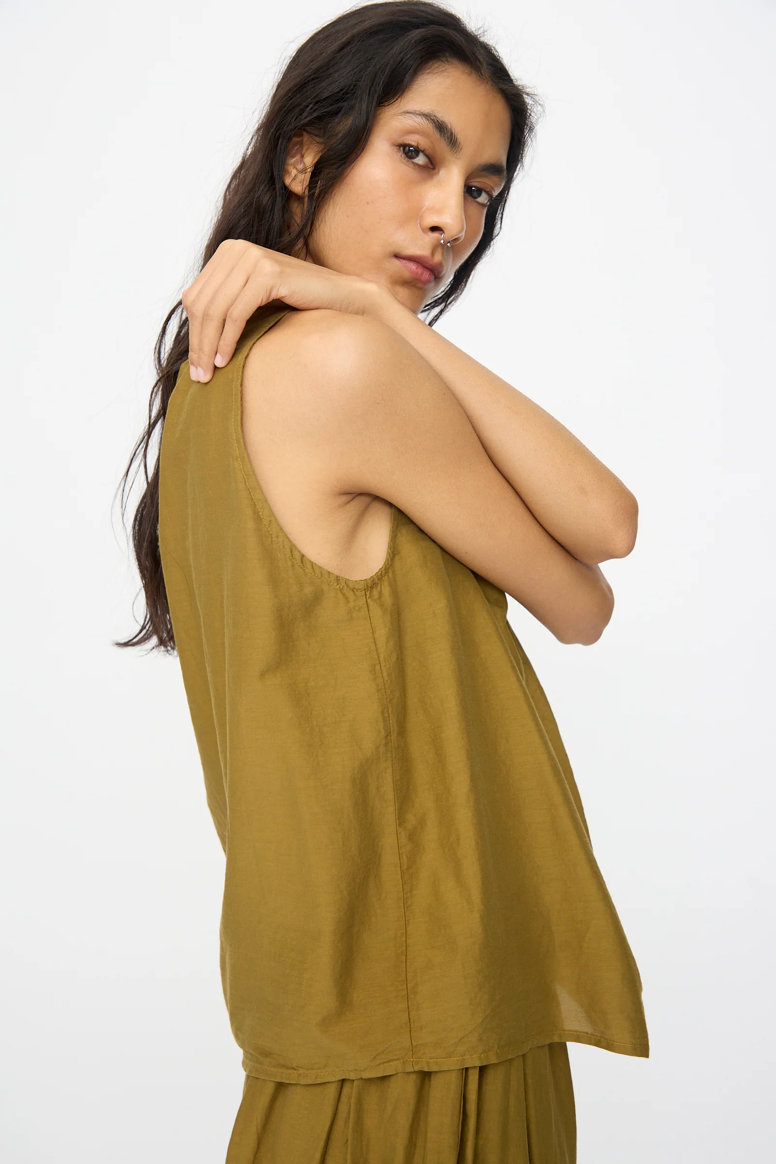 Twisted Tank Top in Dark Olive - Image 5