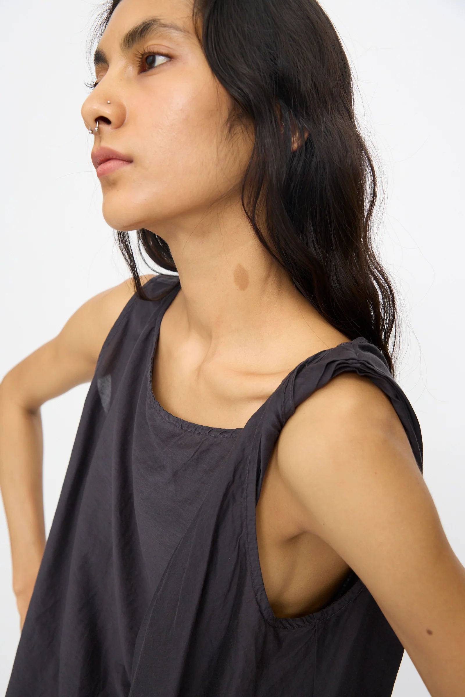 Twisted Tank Top in Faded Black - Image 3
