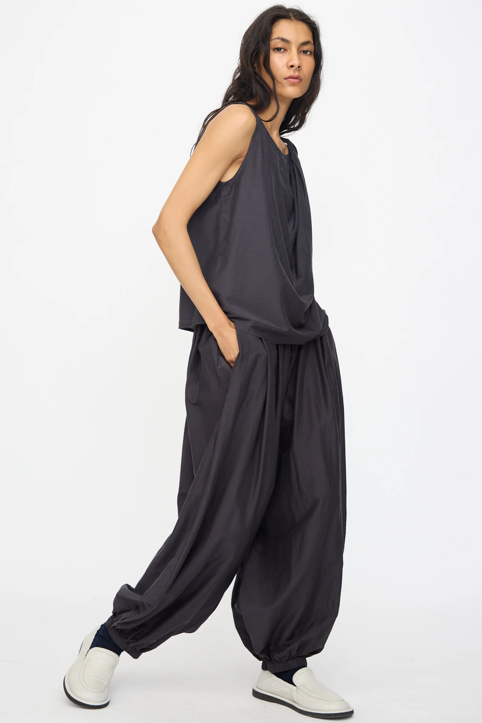 Twisted Tank Top in Faded Black - Image 4