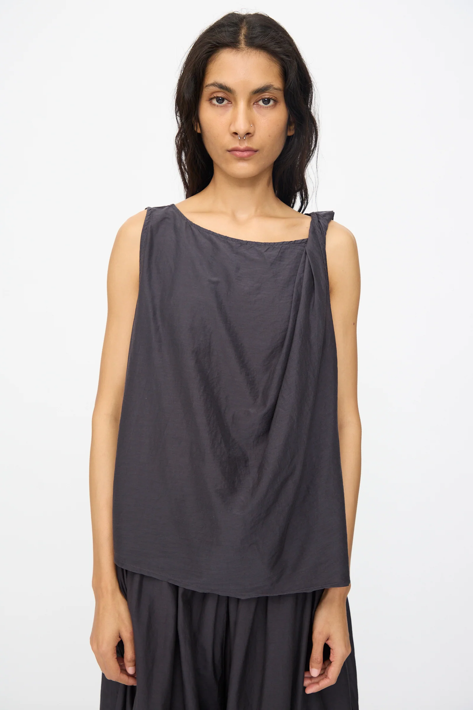 Twisted Tank Top in Faded Black - Image 5