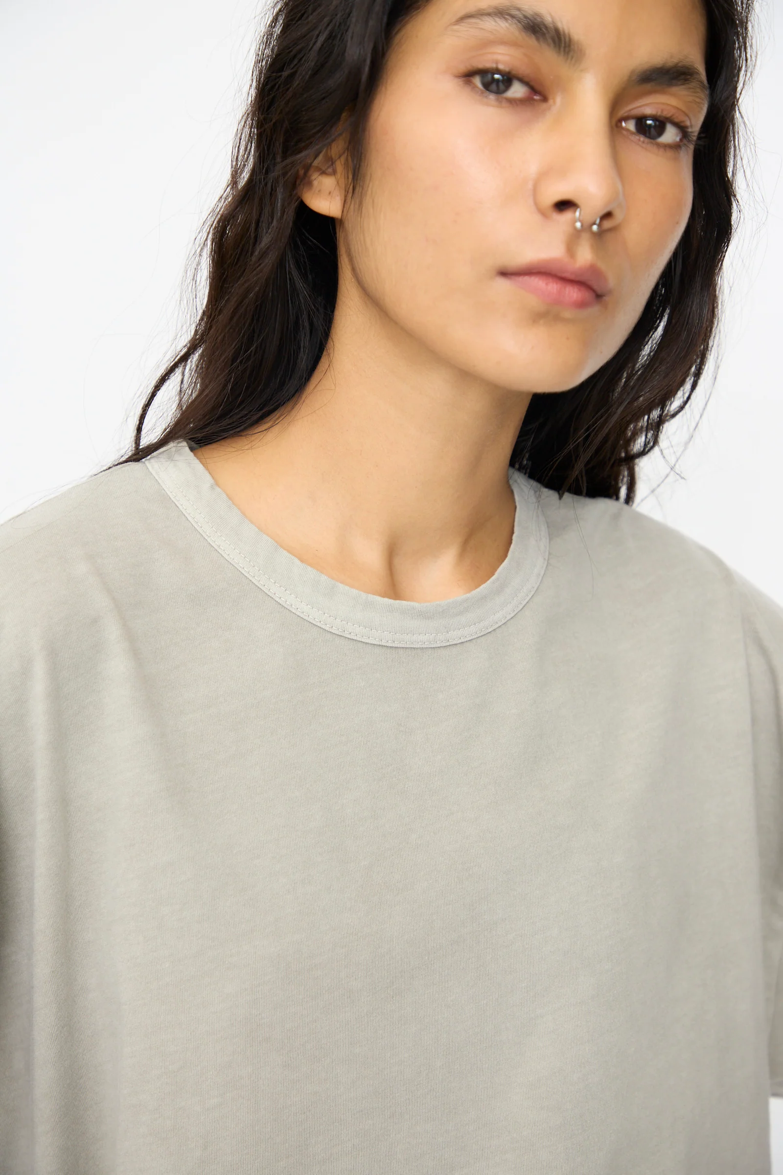 Wide Short Sleeve Tee in Grey - Image 3