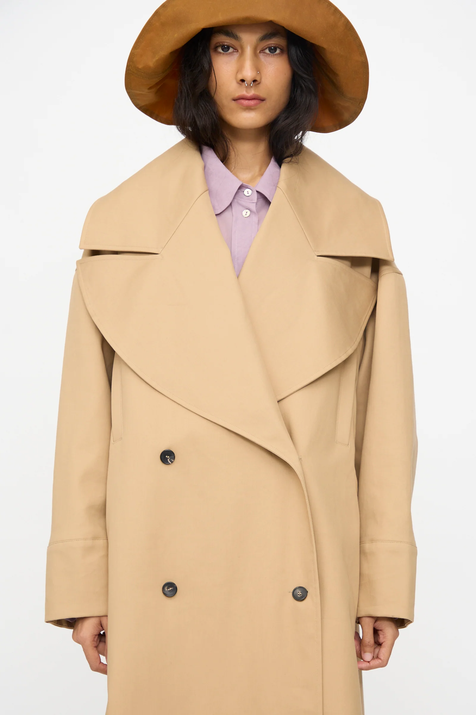 British Cotton Garbardine Agnes Mac in Nutmeg - Image 3