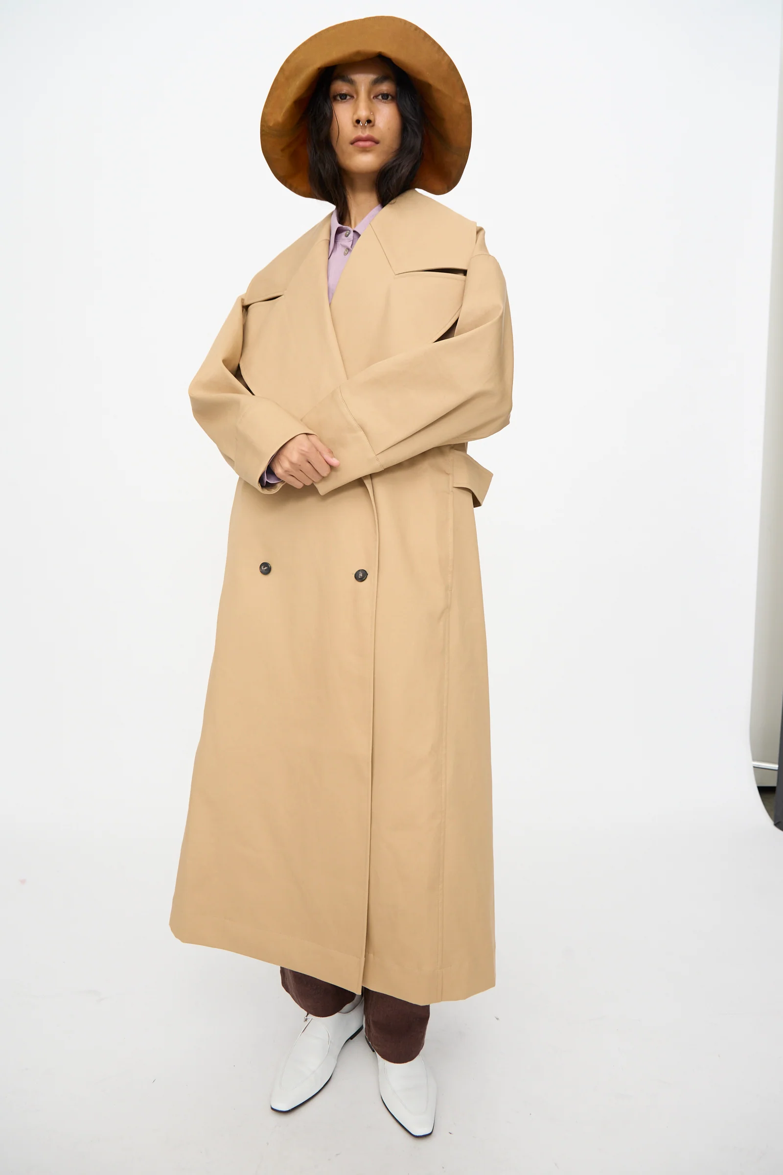 British Cotton Garbardine Agnes Mac in Nutmeg - Image 7