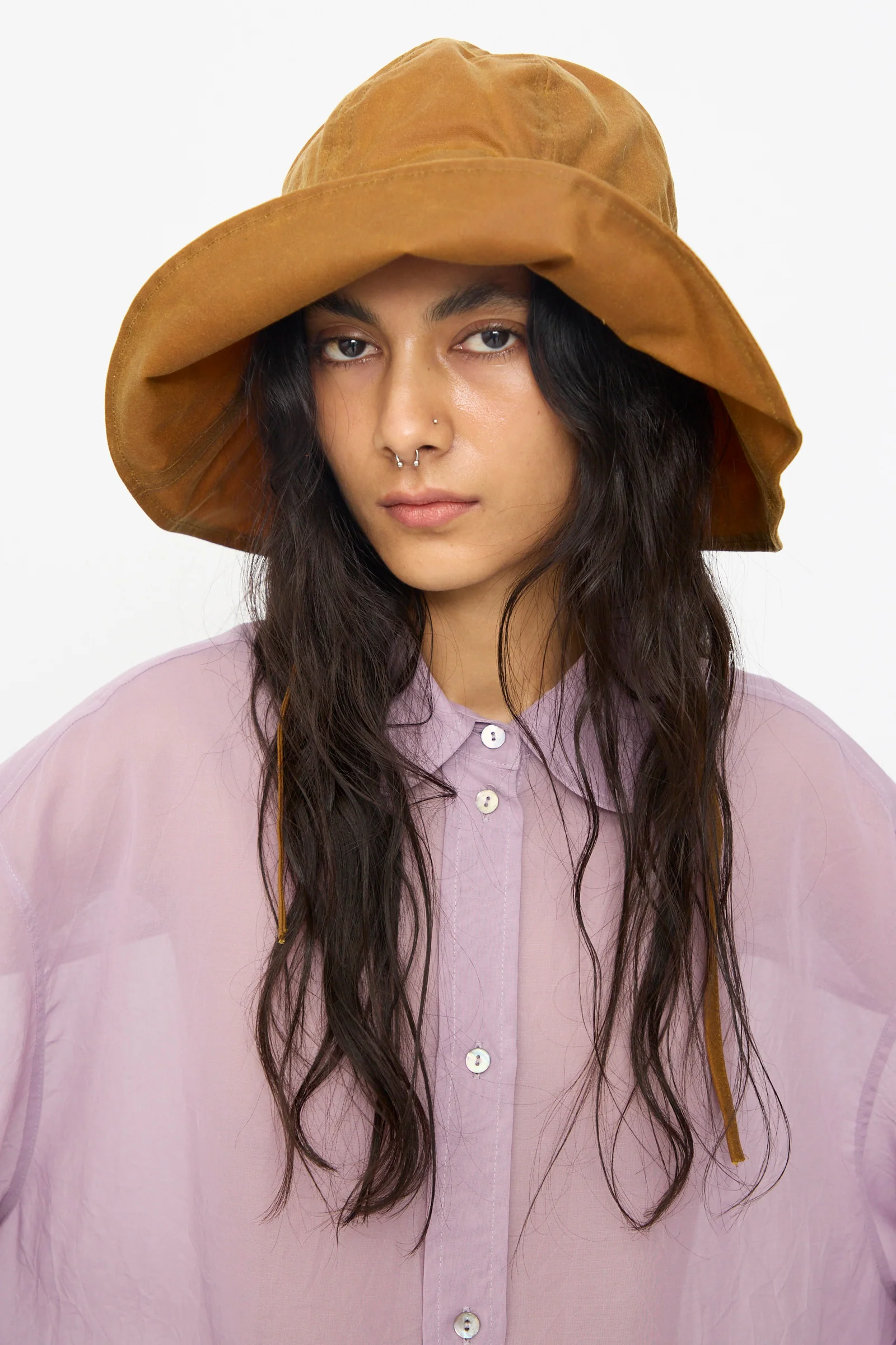 British Waxed Oilskin Sunhat in Gold