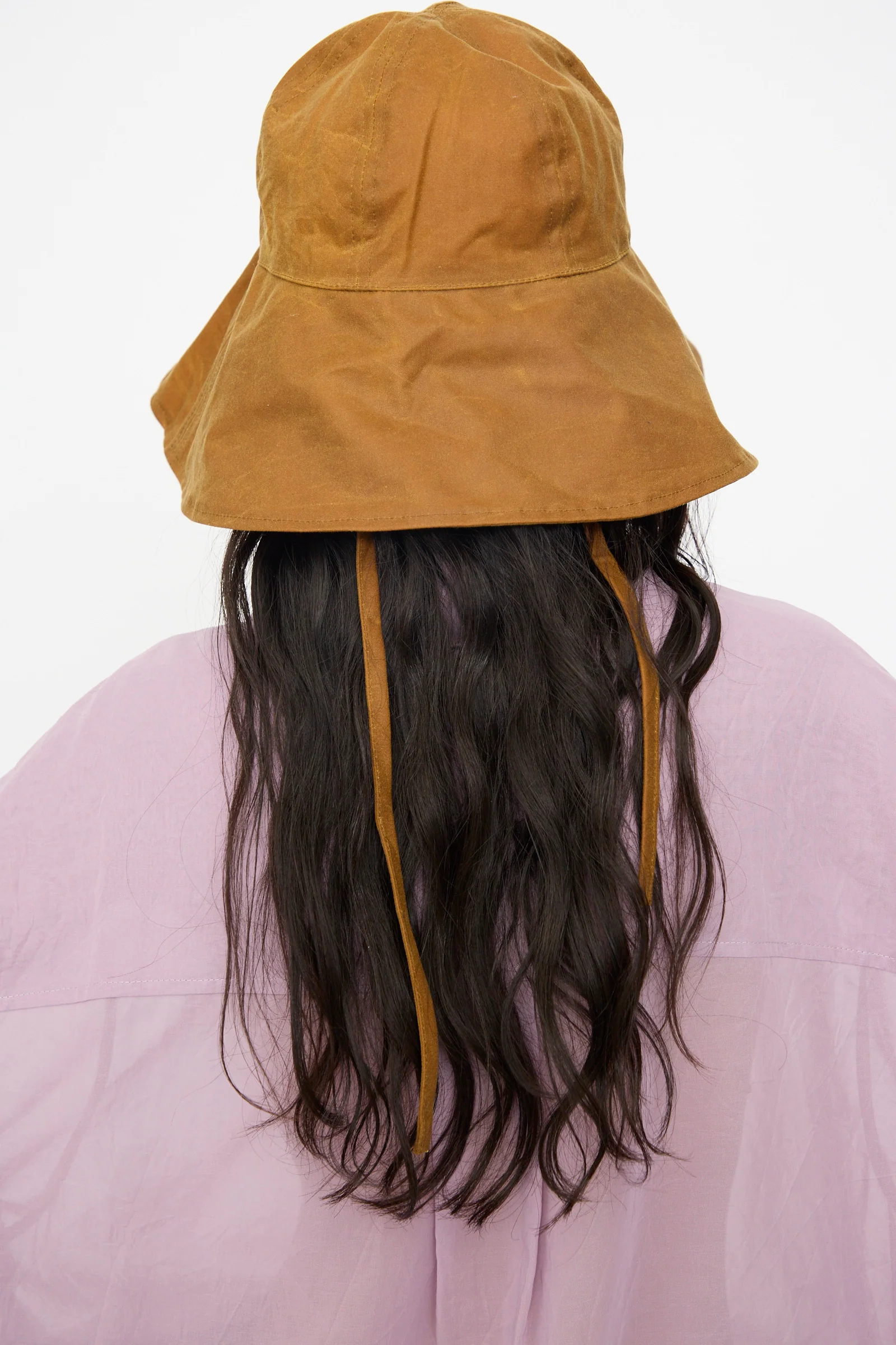 British Waxed Oilskin Sunhat in Gold - Image 4