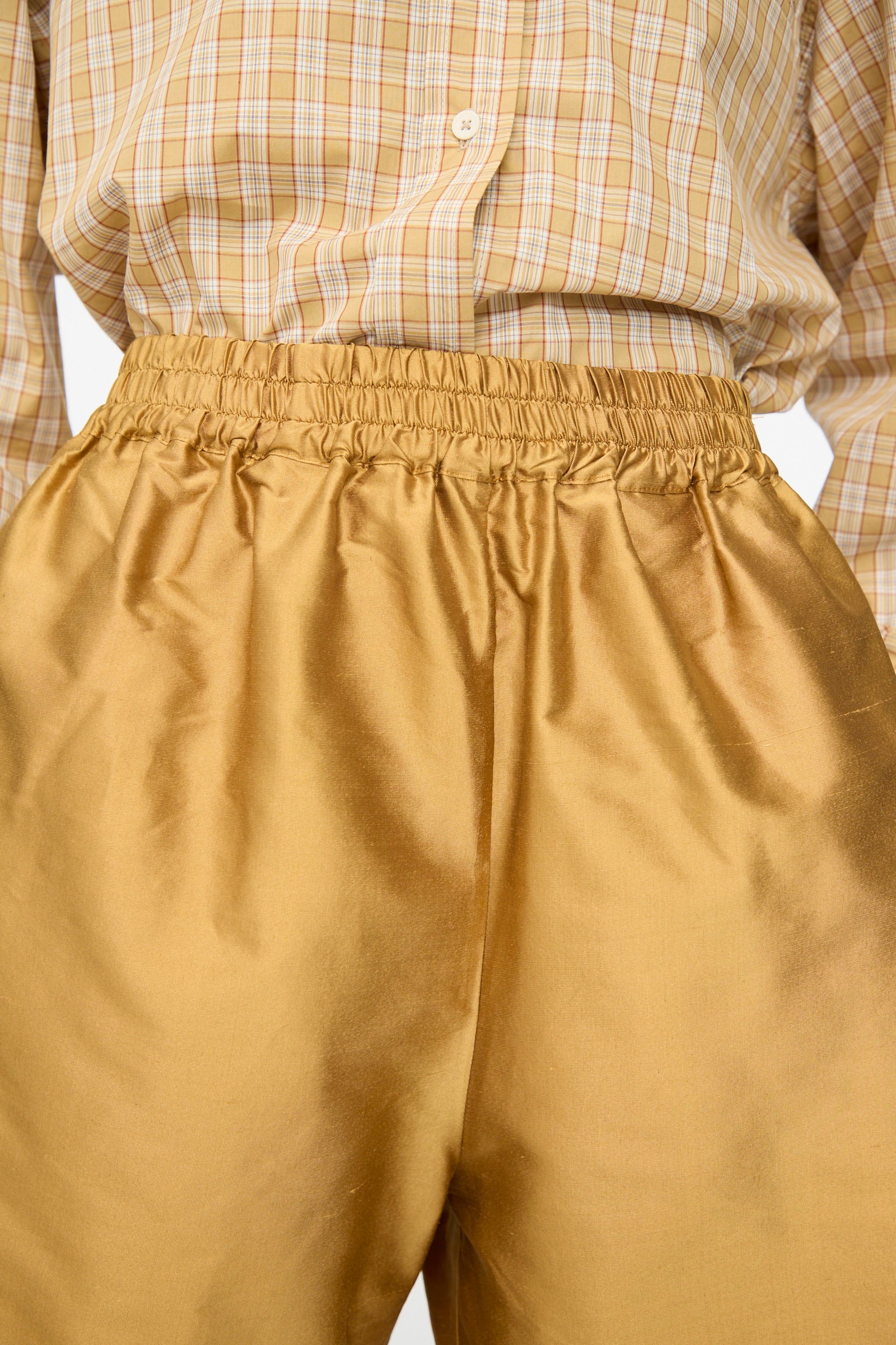 Silk Dupion Hilda Short in Ochre - Image 3