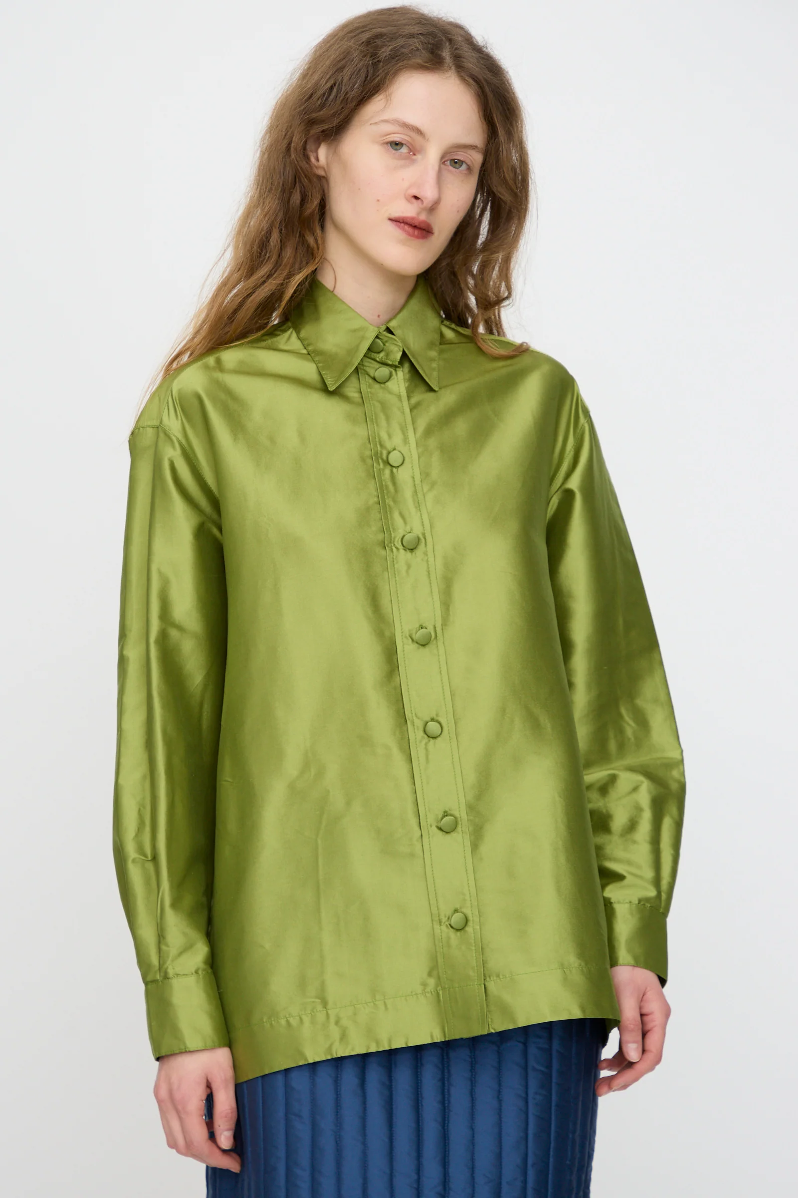 Silk Dupion June Shirt in Apple - Image 4